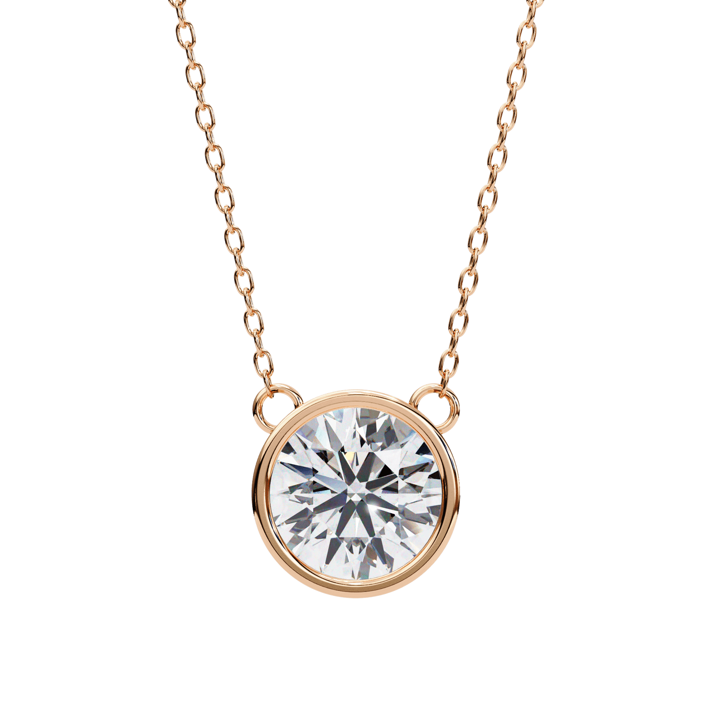 Elaine – Bezel-Set Round-Cut Diamond Solitaire Pendant