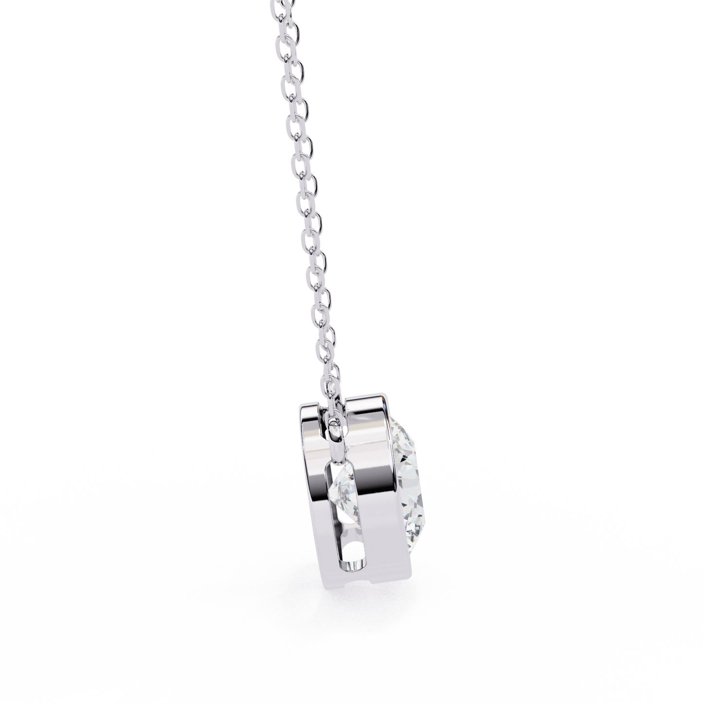 Elaine – Bezel-Set Round-Cut Diamond Solitaire Pendant