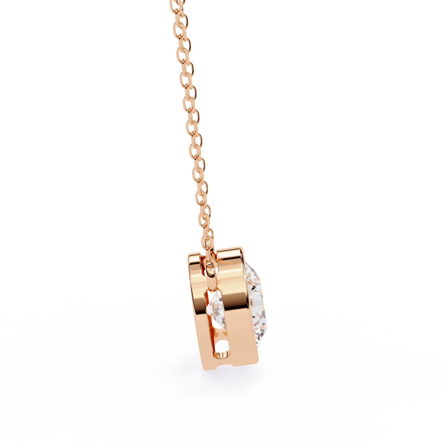 Elaine – Bezel-Set Round-Cut Diamond Solitaire Pendant