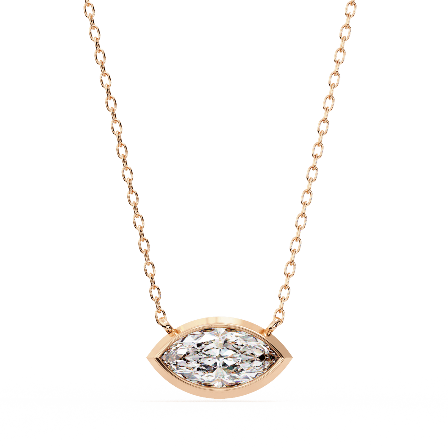 Erika - Bezel-Set Marquise Solitaire Diamond Pendant