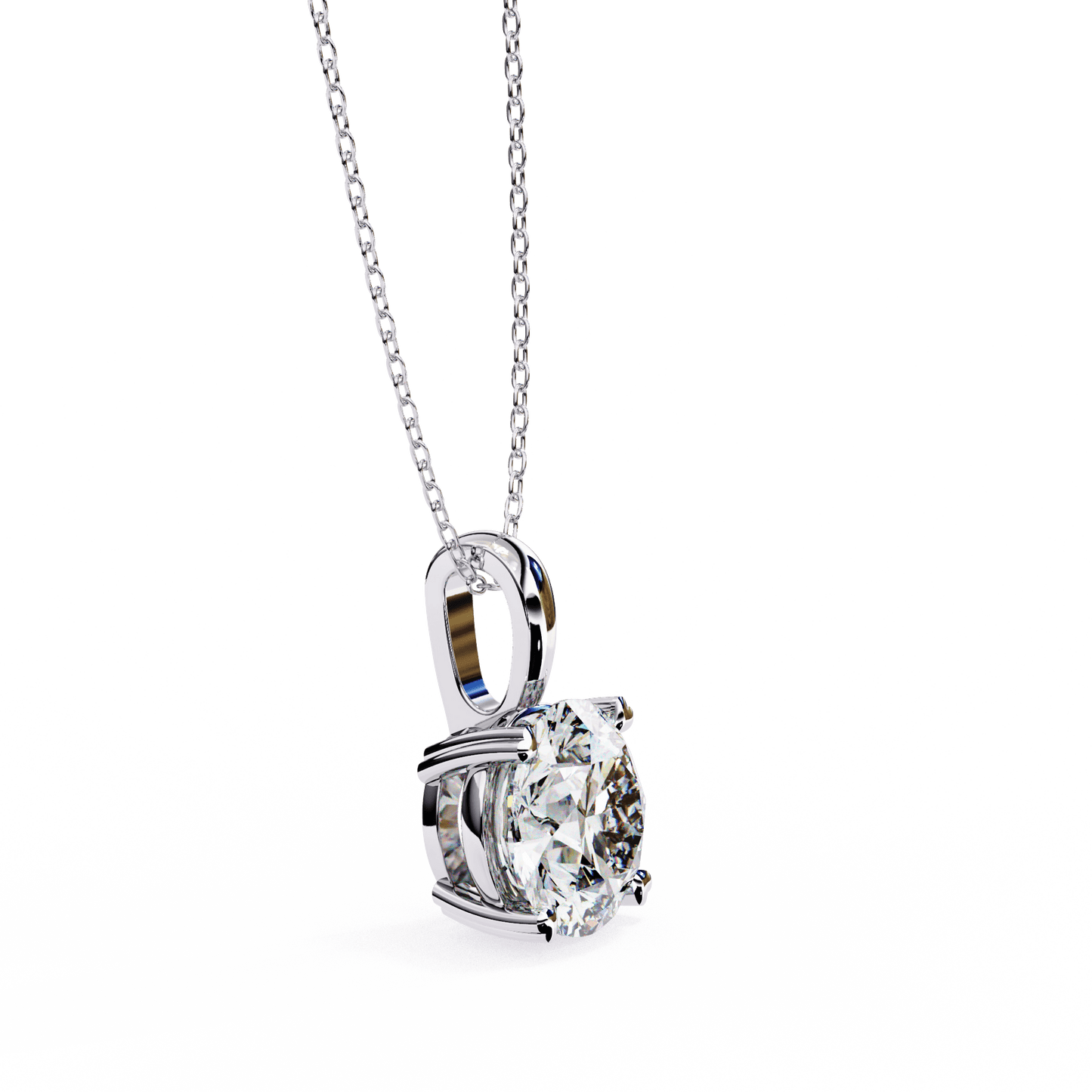 Gloria – Heart-Prong Round Diamond Pendant