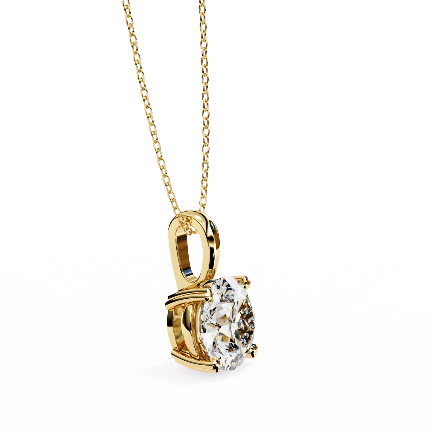 Gloria – Heart-Prong Round Diamond Pendant