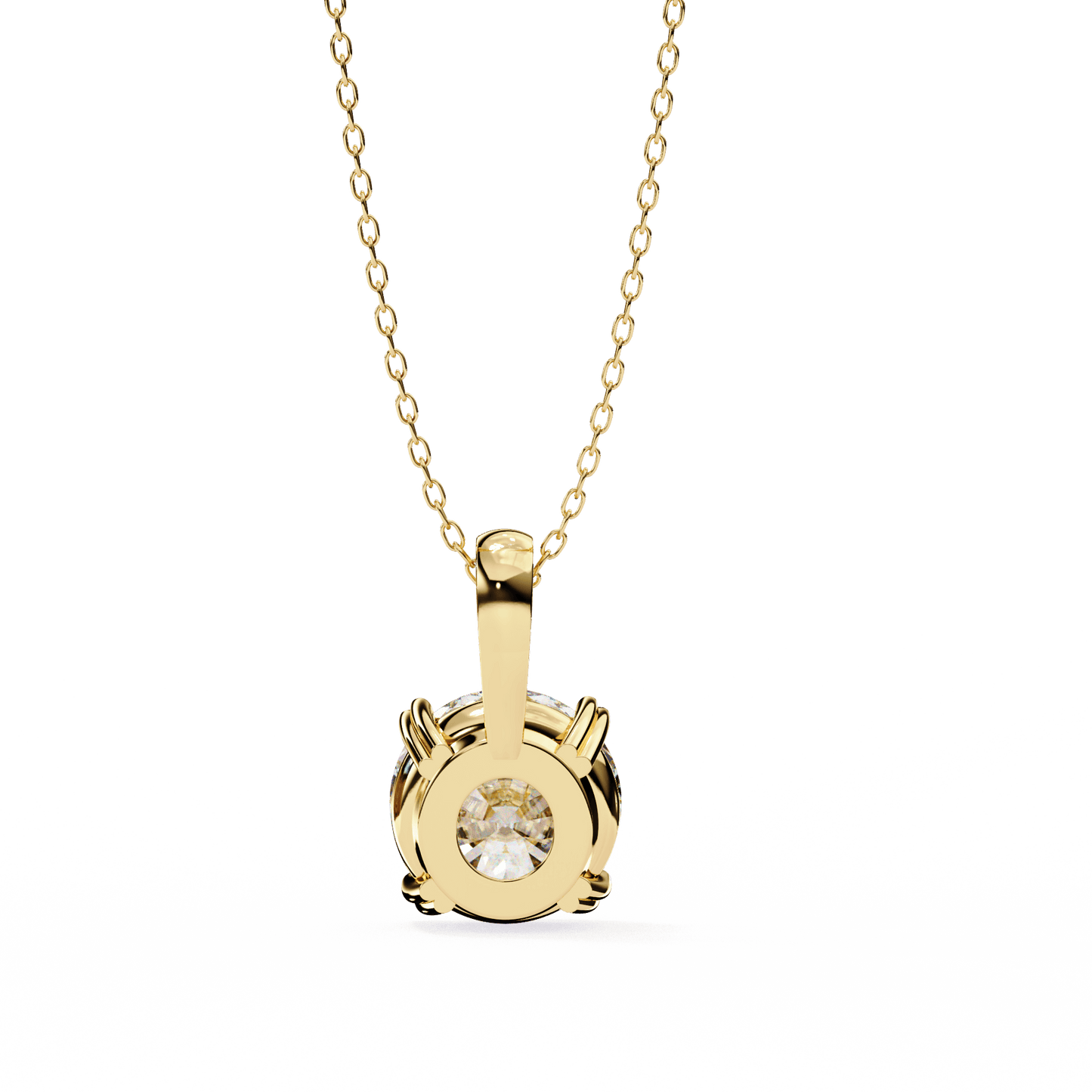 Gloria – Heart-Prong Round Diamond Pendant