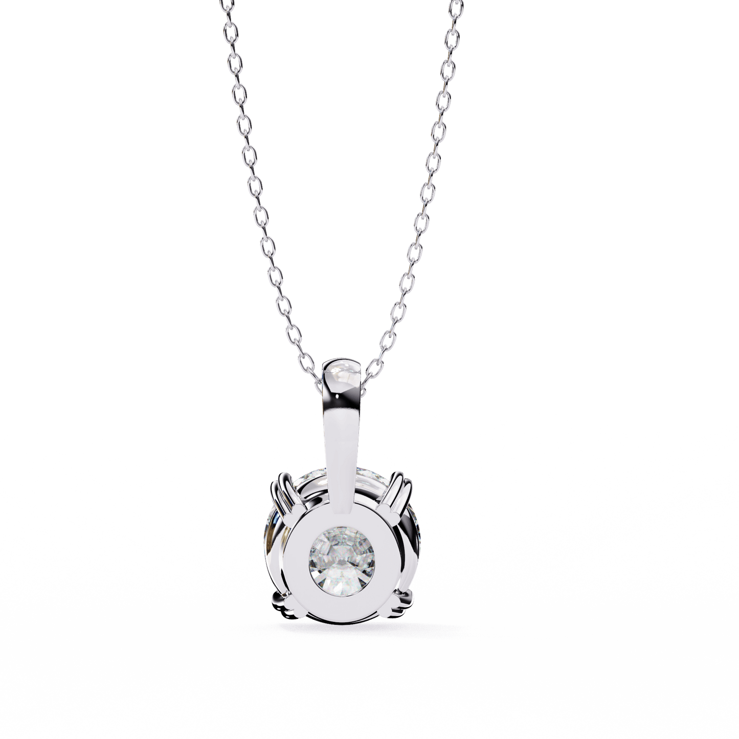 Gloria – Heart-Prong Round Diamond Pendant
