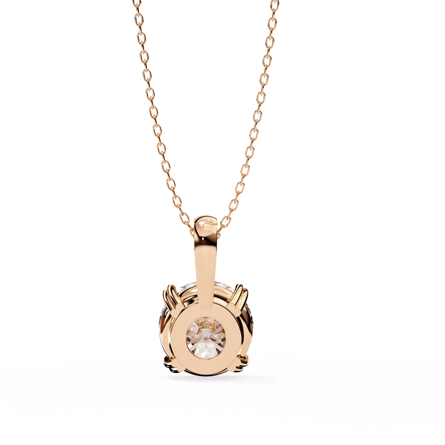 Gloria – Heart-Prong Round Diamond Pendant