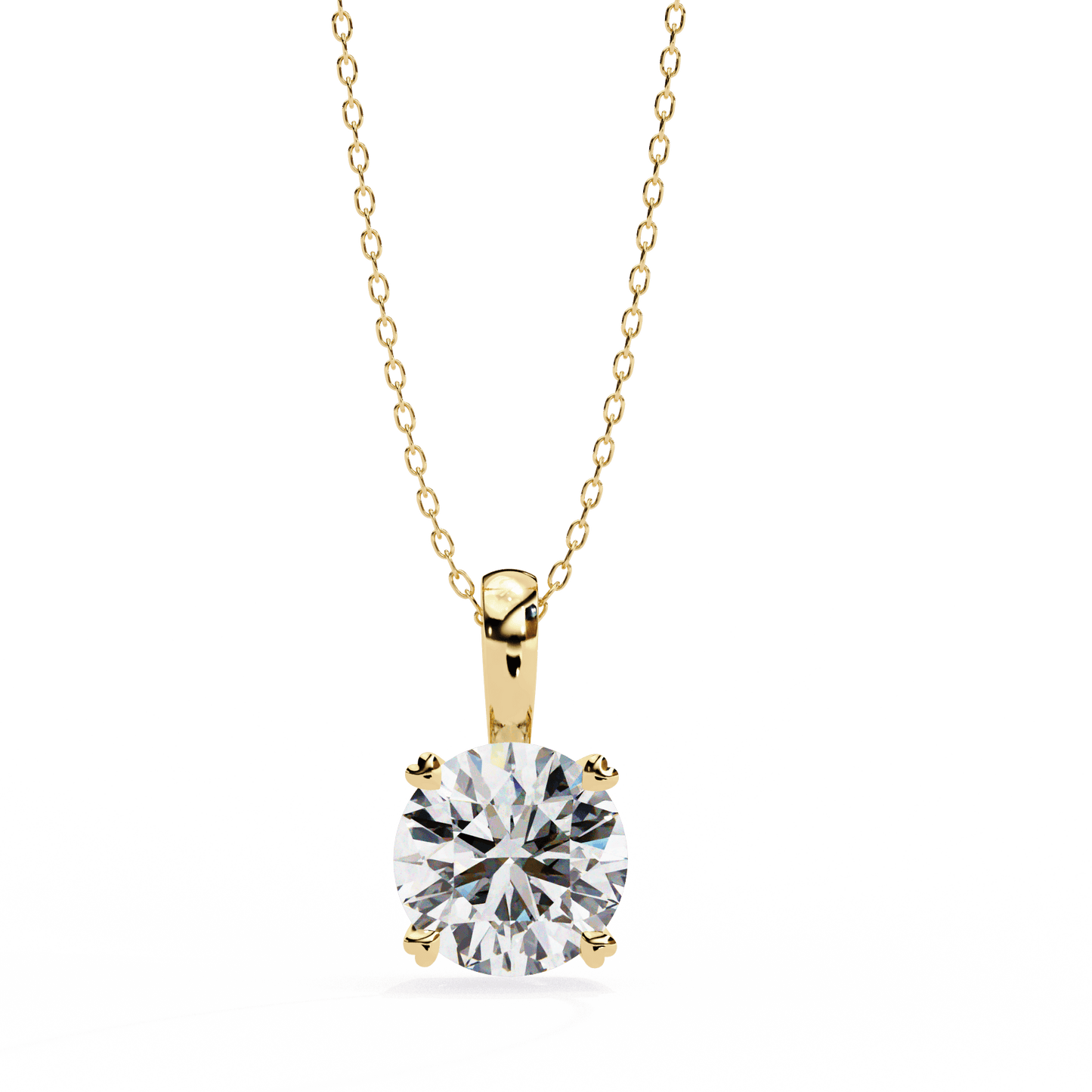 Gloria – Heart-Prong Round Diamond Pendant