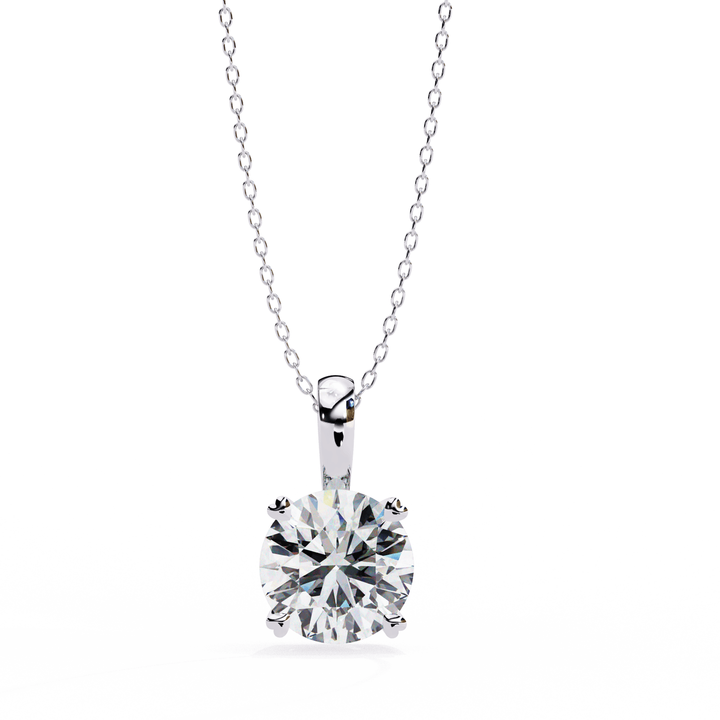 Gloria – Heart-Prong Round Diamond Pendant