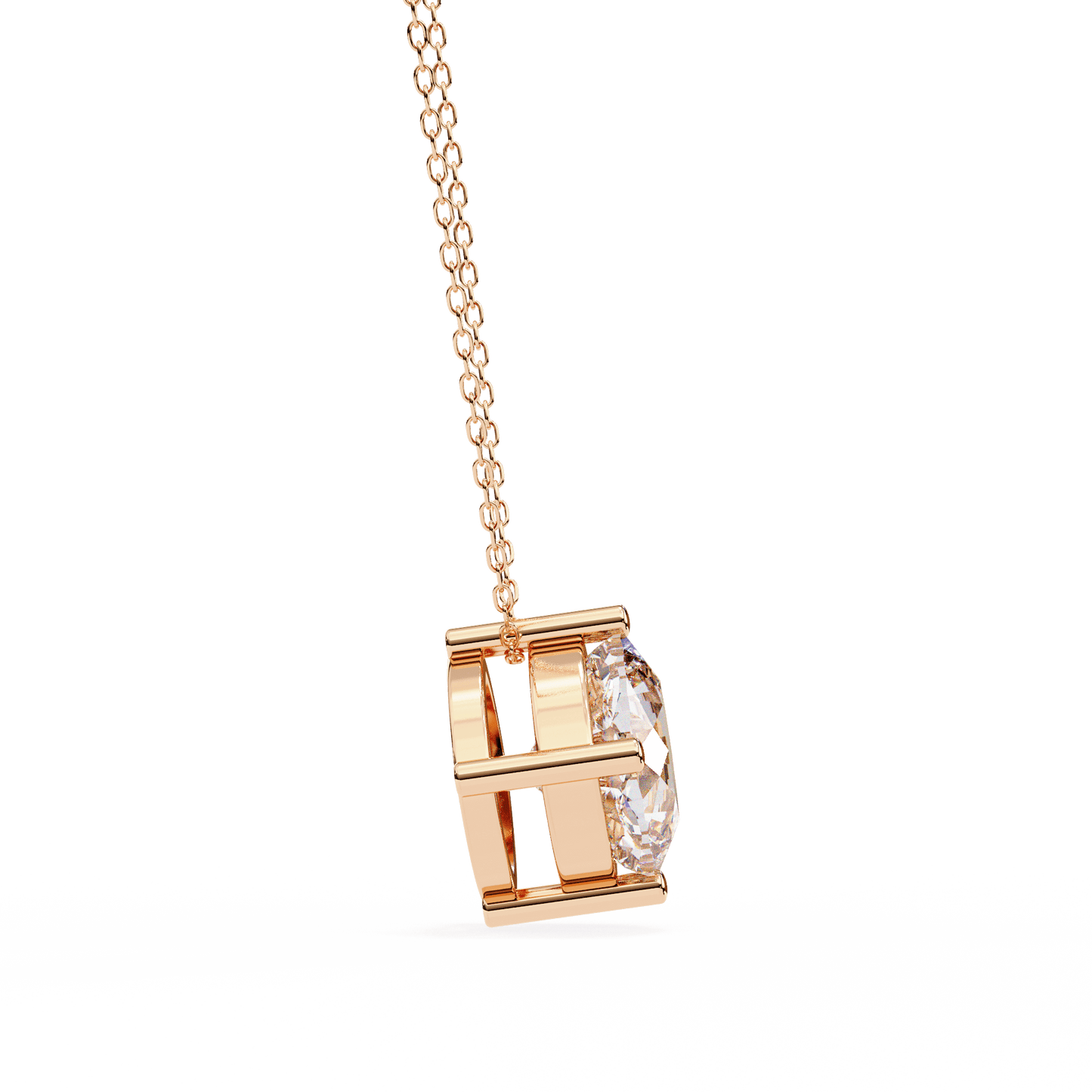 Julia – Compass-Set Cushion Solitaire Pendant