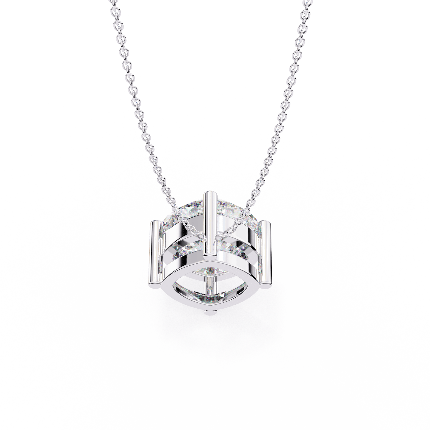 Julia – Compass-Set Cushion Solitaire Pendant