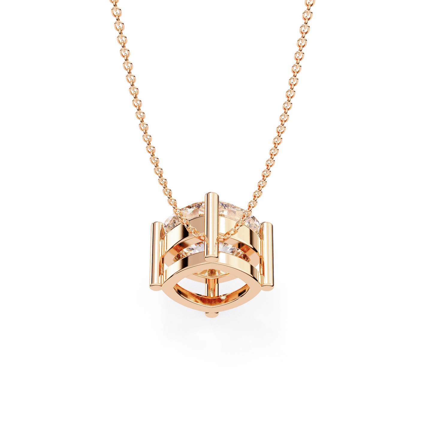 Julia – Compass-Set Cushion Solitaire Pendant