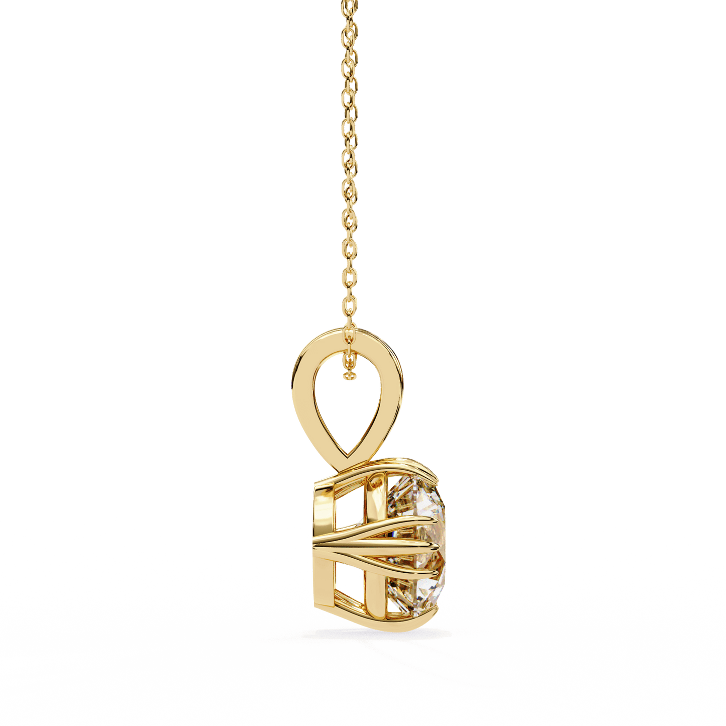 Kamaria - Triple Claw Round-Cut Solitaire Pendant
