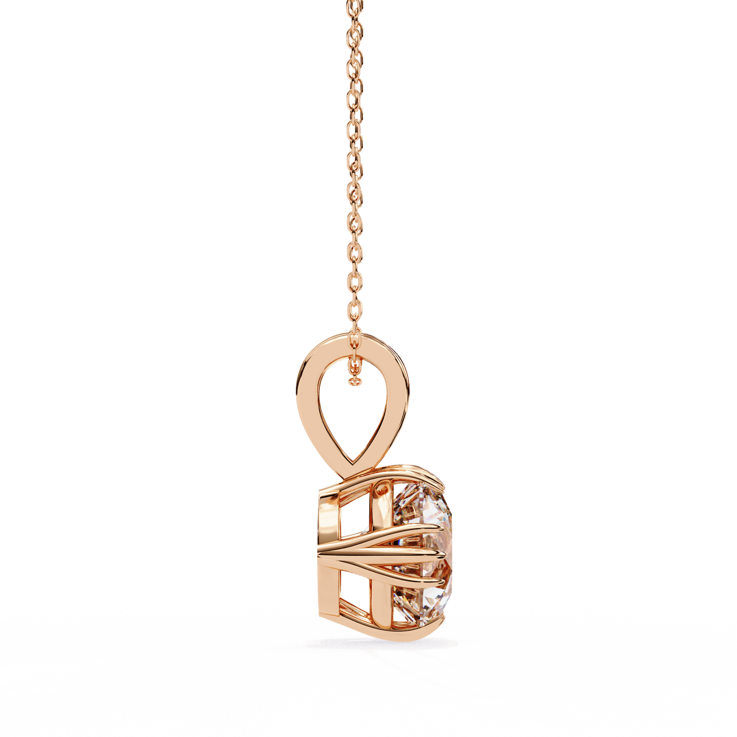 Kamaria - Triple Claw Round-Cut Solitaire Pendant