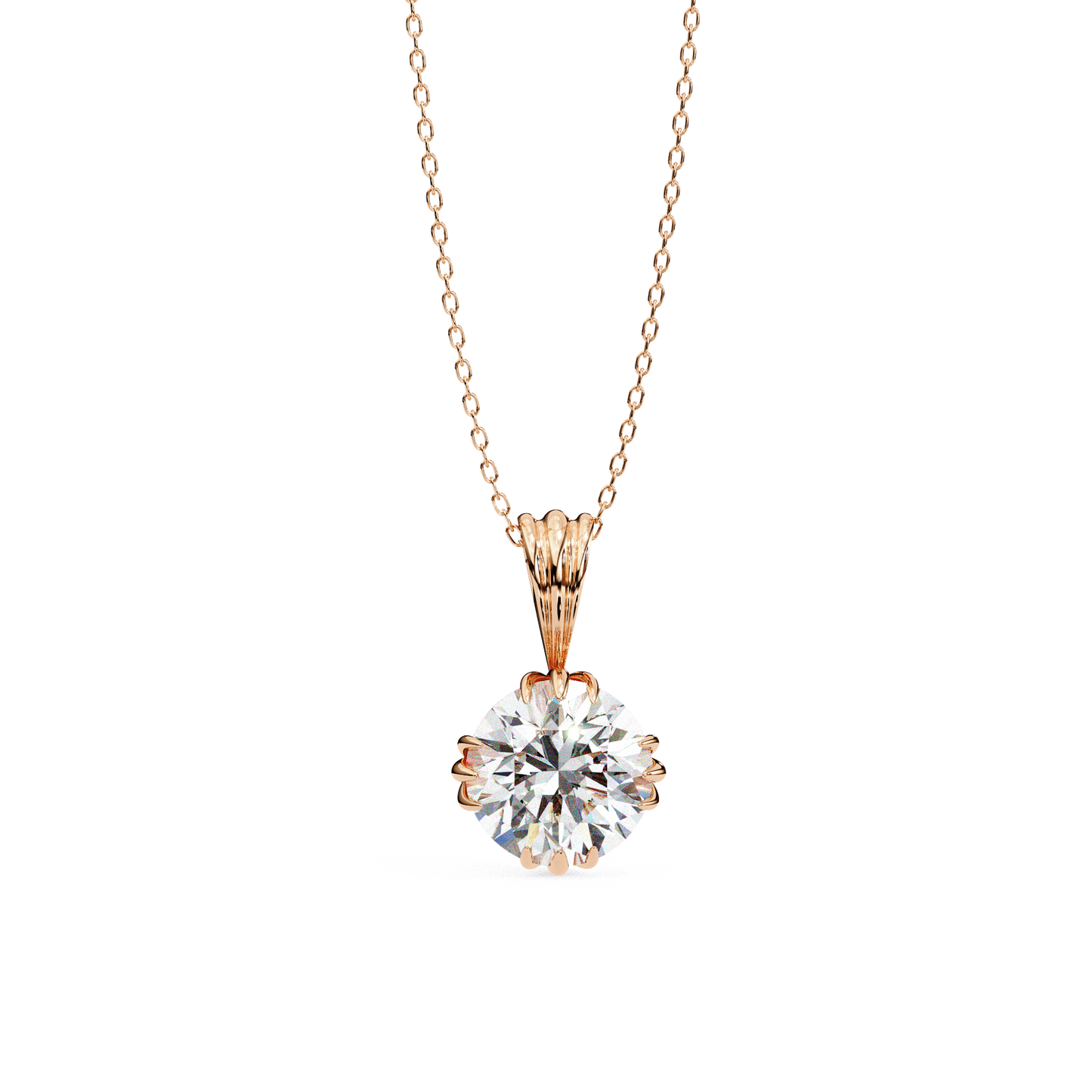 Kamaria - Triple Claw Round-Cut Solitaire Pendant