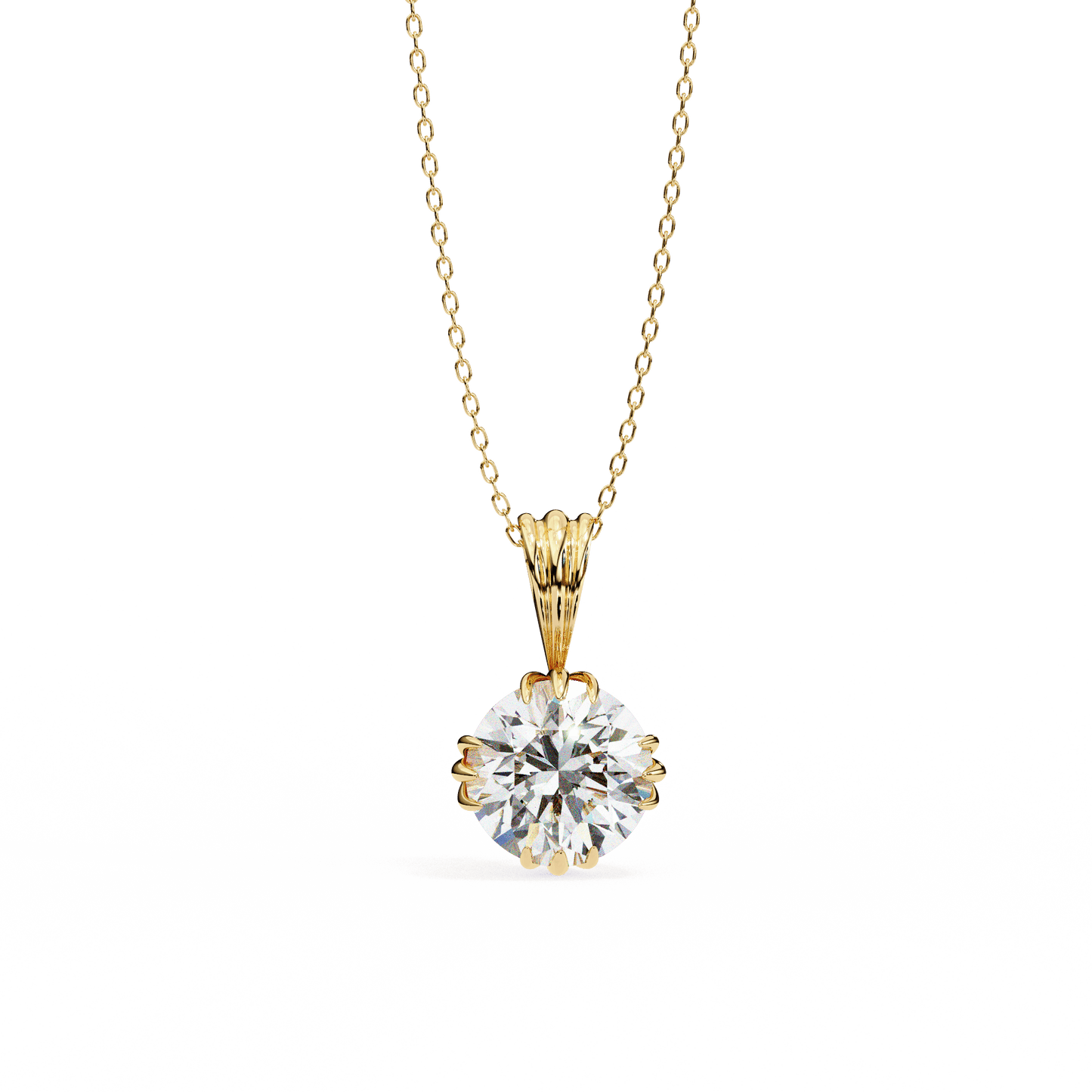 Kamaria - Triple Claw Round-Cut Solitaire Pendant