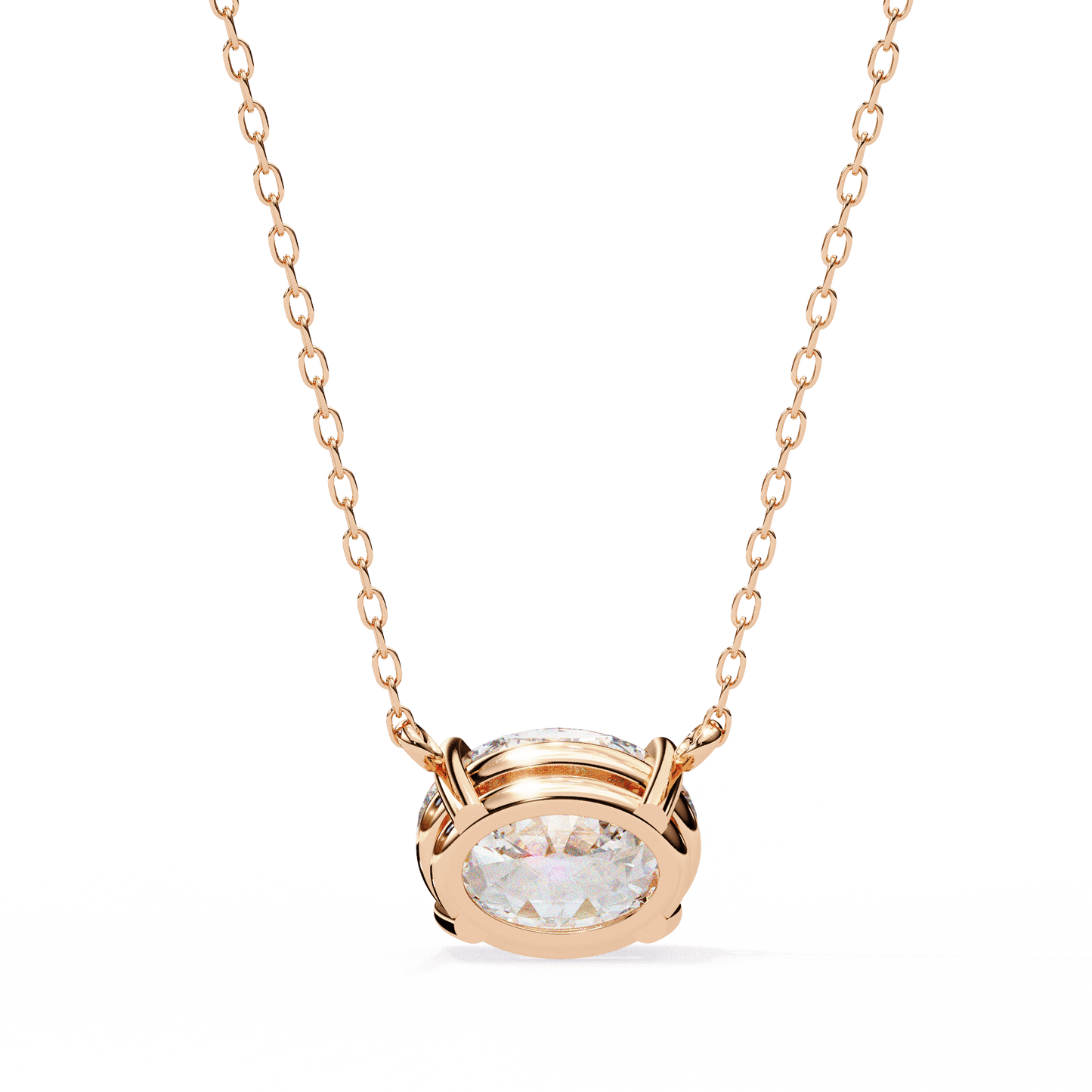 Katie – East West Oval-Cut Solitaire Pendant