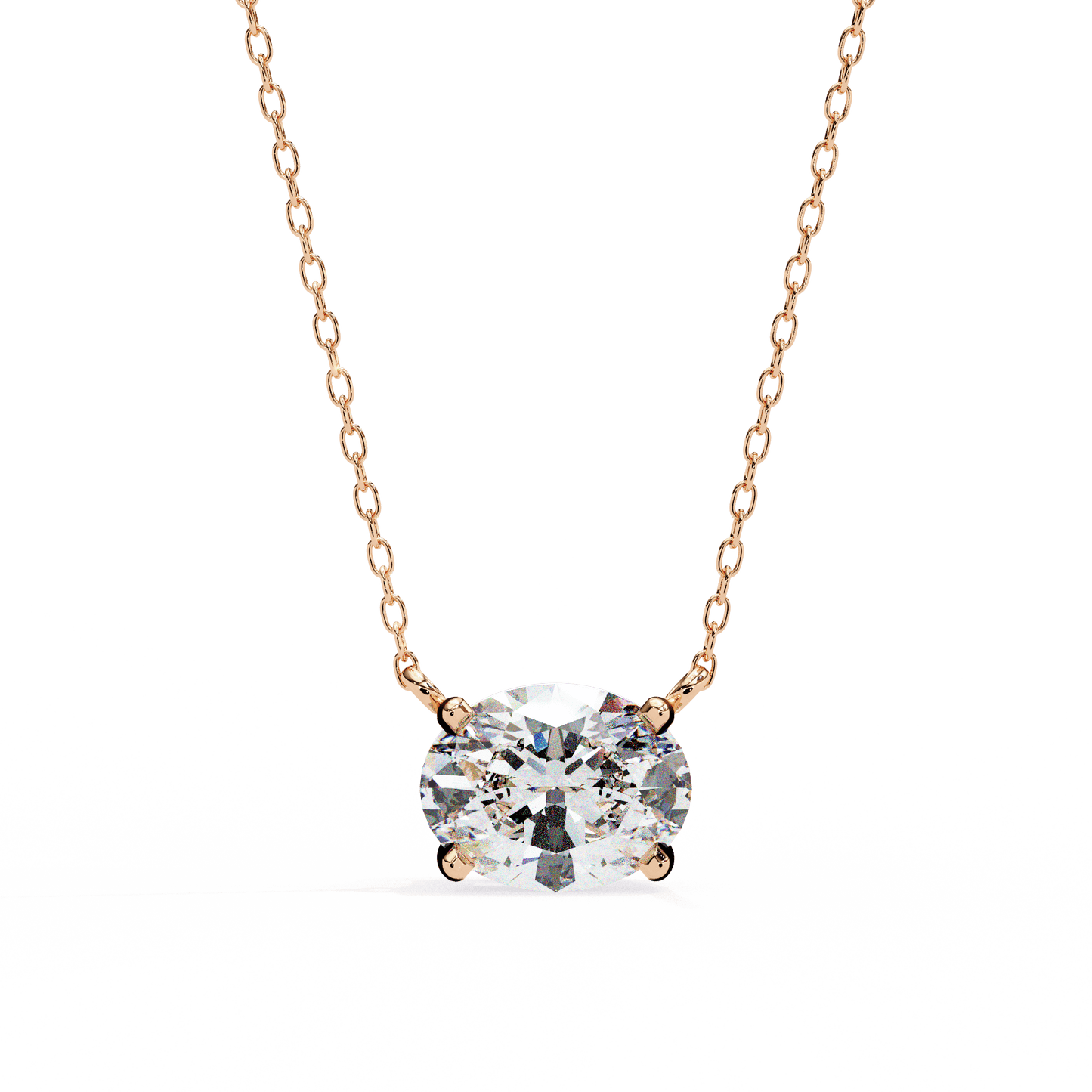 Katie – East West Oval-Cut Solitaire Pendant