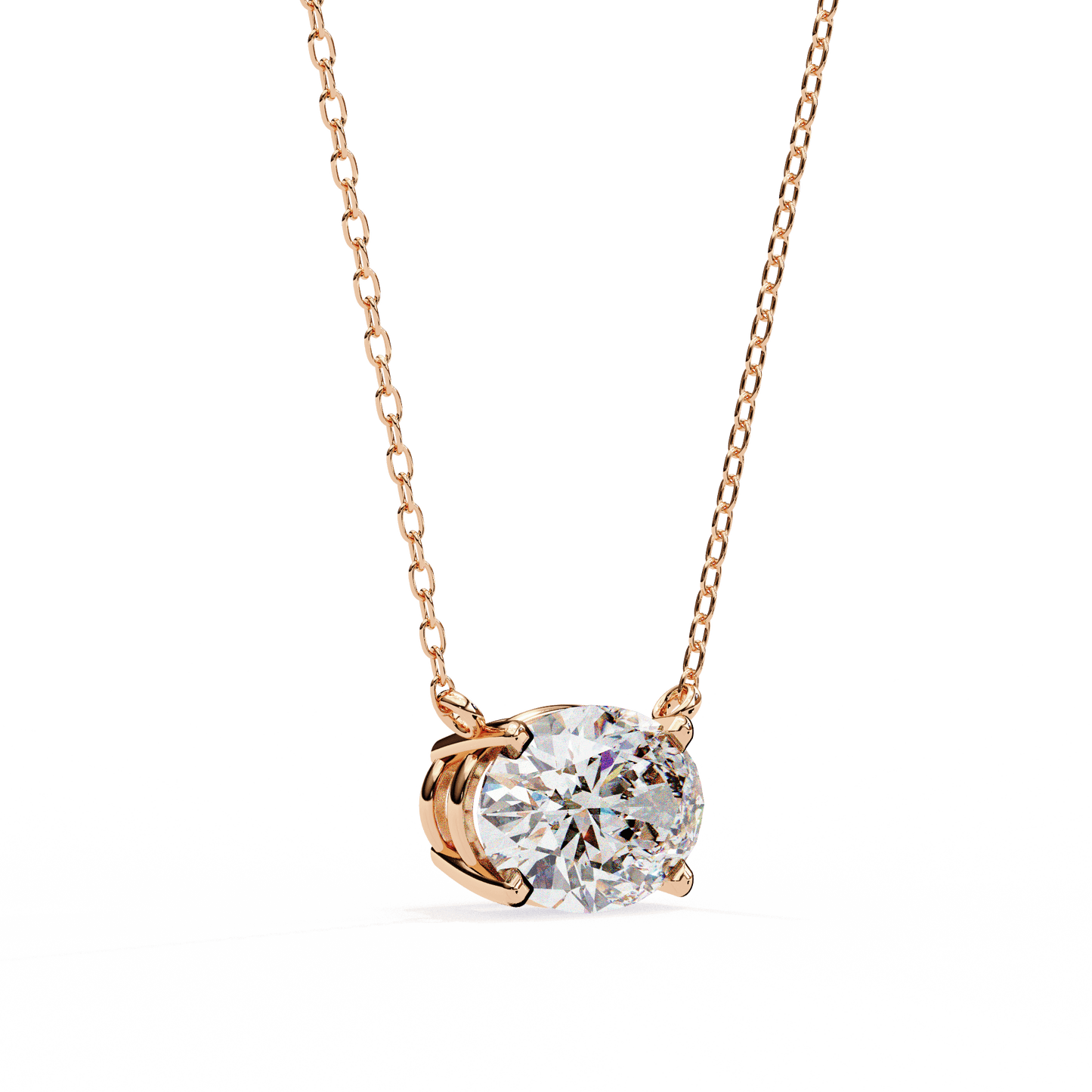 Katie – East West Oval-Cut Solitaire Pendant