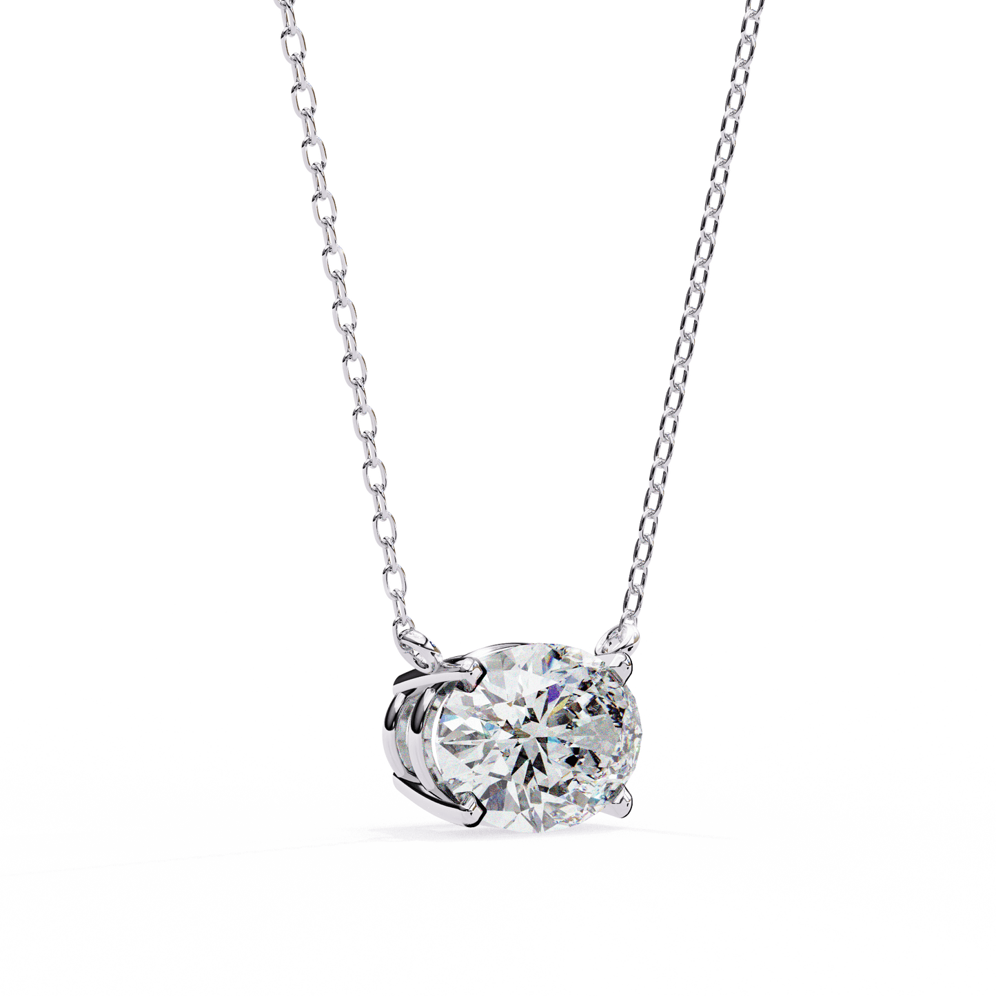 Katie – East West Oval-Cut Solitaire Pendant