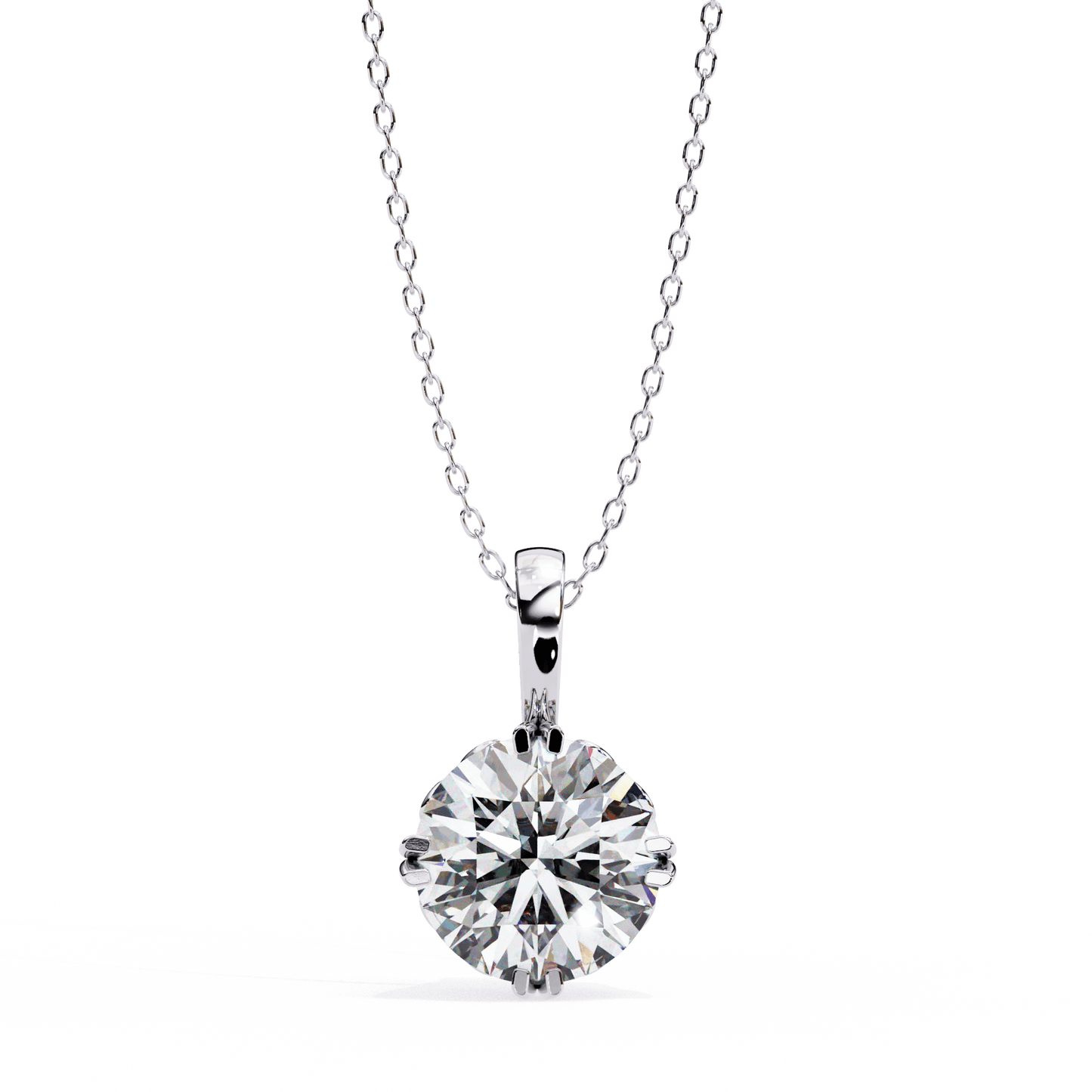Laurie — Round Solitaire Diamond Pendant with Filigree Basket