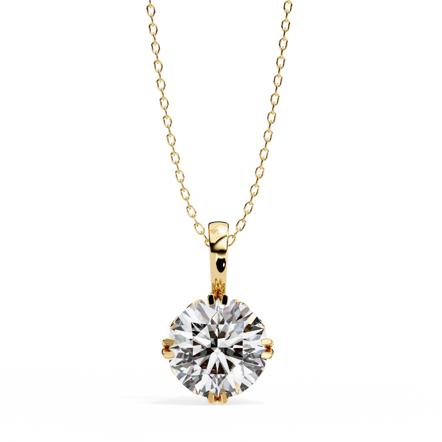 Laurie — Round Solitaire Diamond Pendant with Filigree Basket