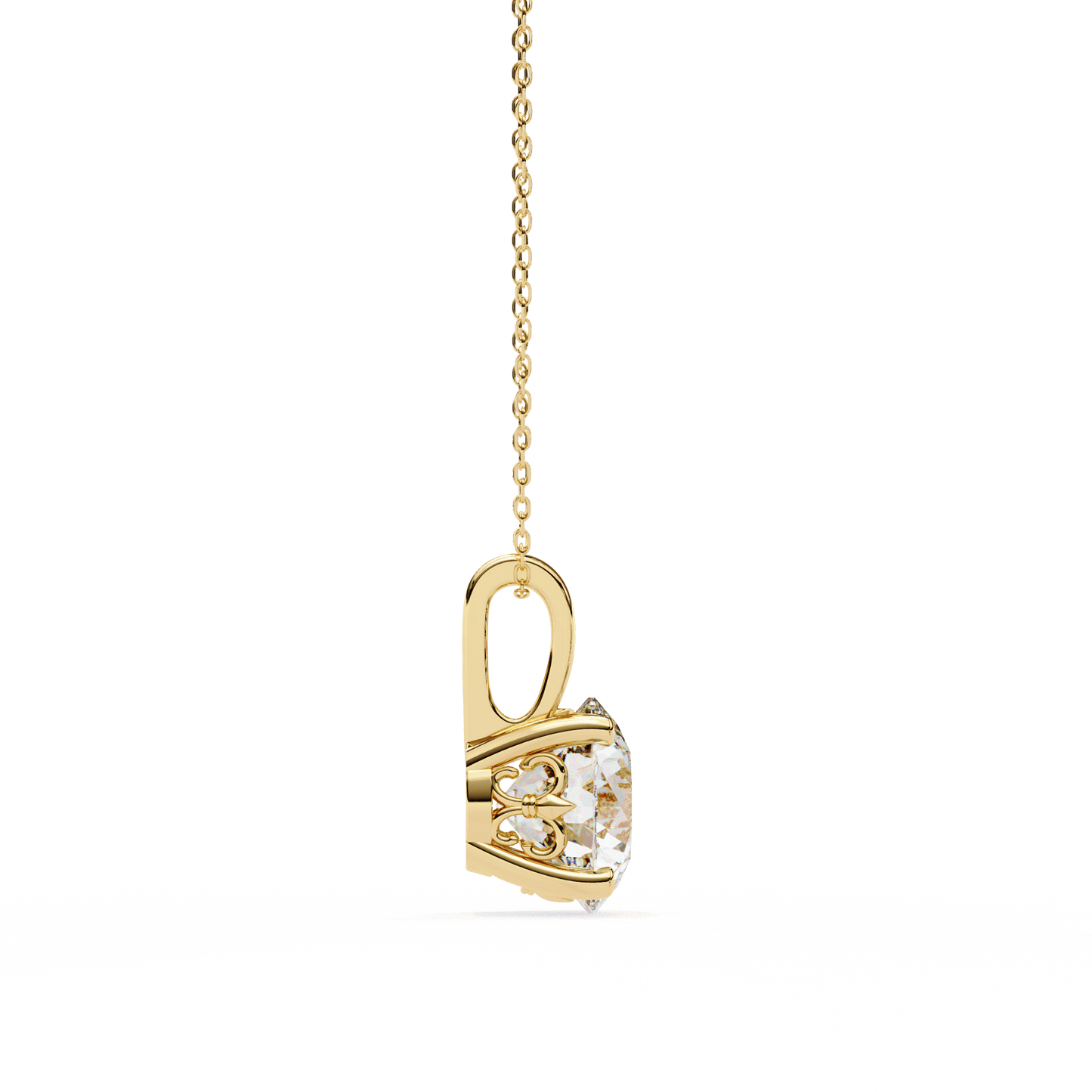 Cindy– Cushion-Cut Solitaire Diamond Pendant with Filigree Basket