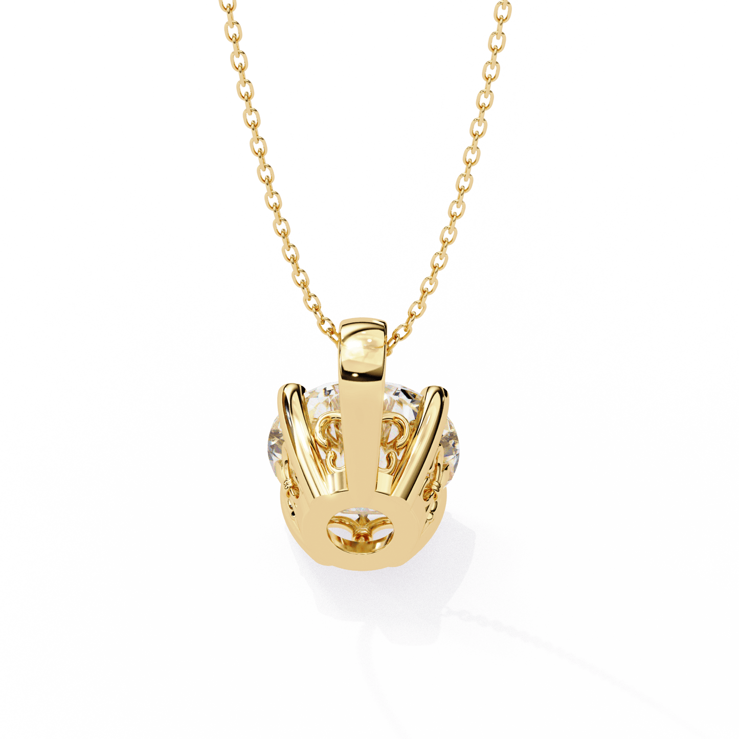 Cindy– Cushion-Cut Solitaire Diamond Pendant with Filigree Basket