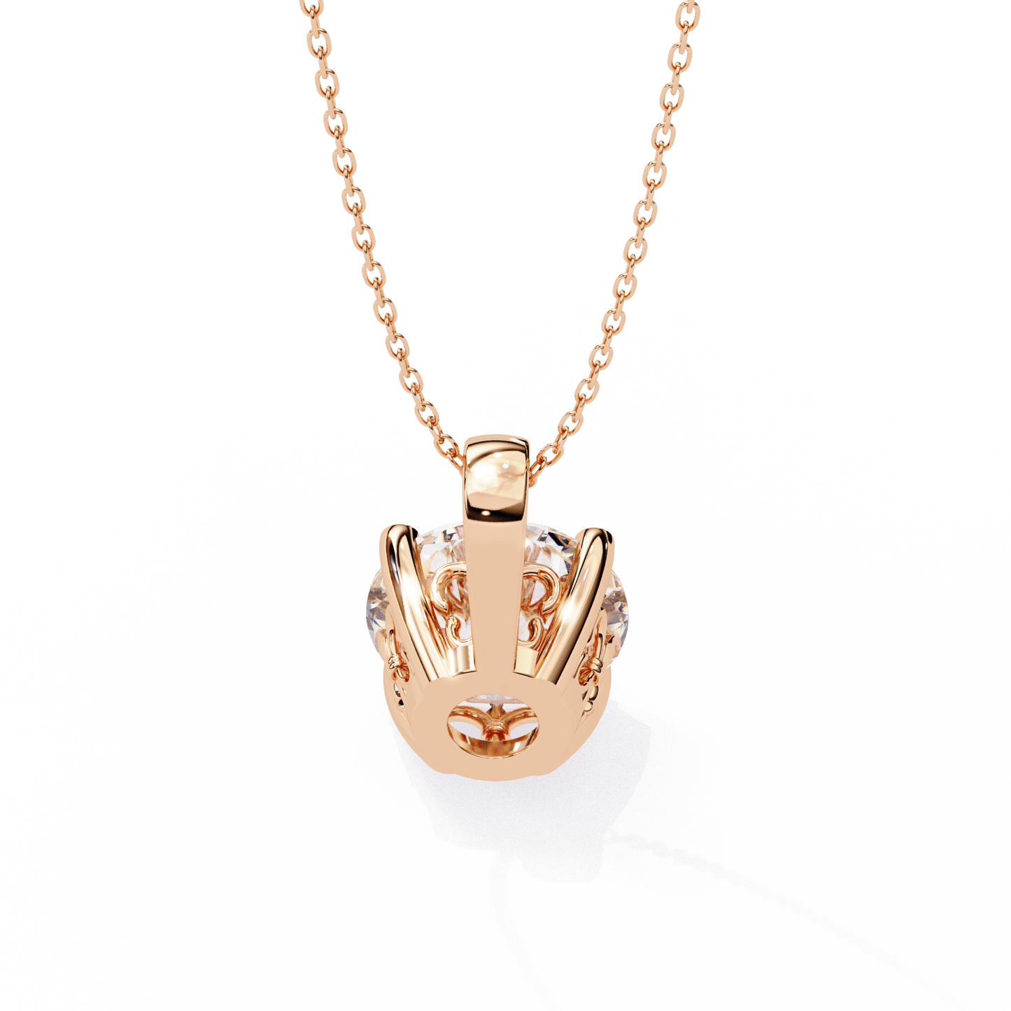 Cindy– Cushion-Cut Solitaire Diamond Pendant with Filigree Basket