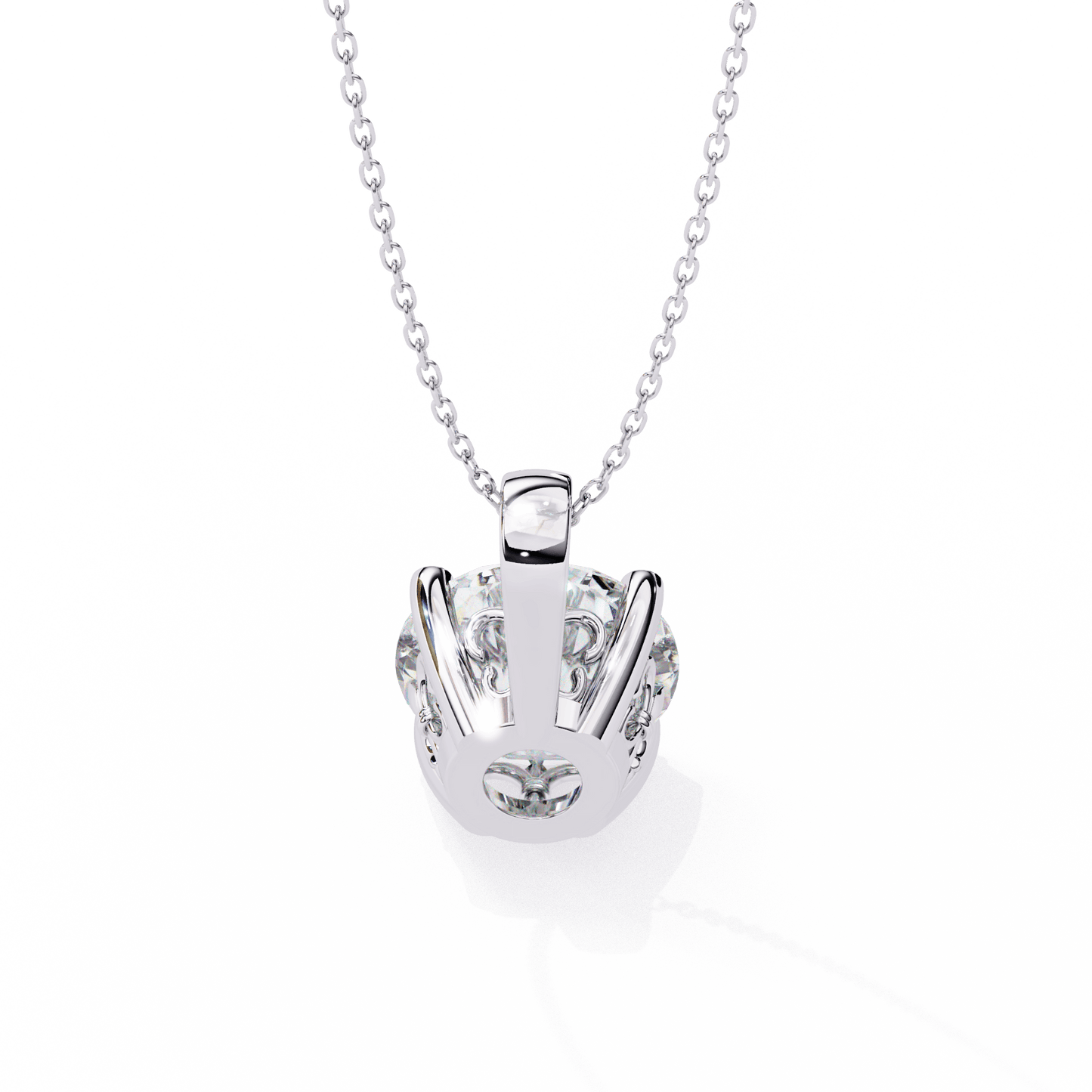 Cindy– Cushion-Cut Solitaire Diamond Pendant with Filigree Basket