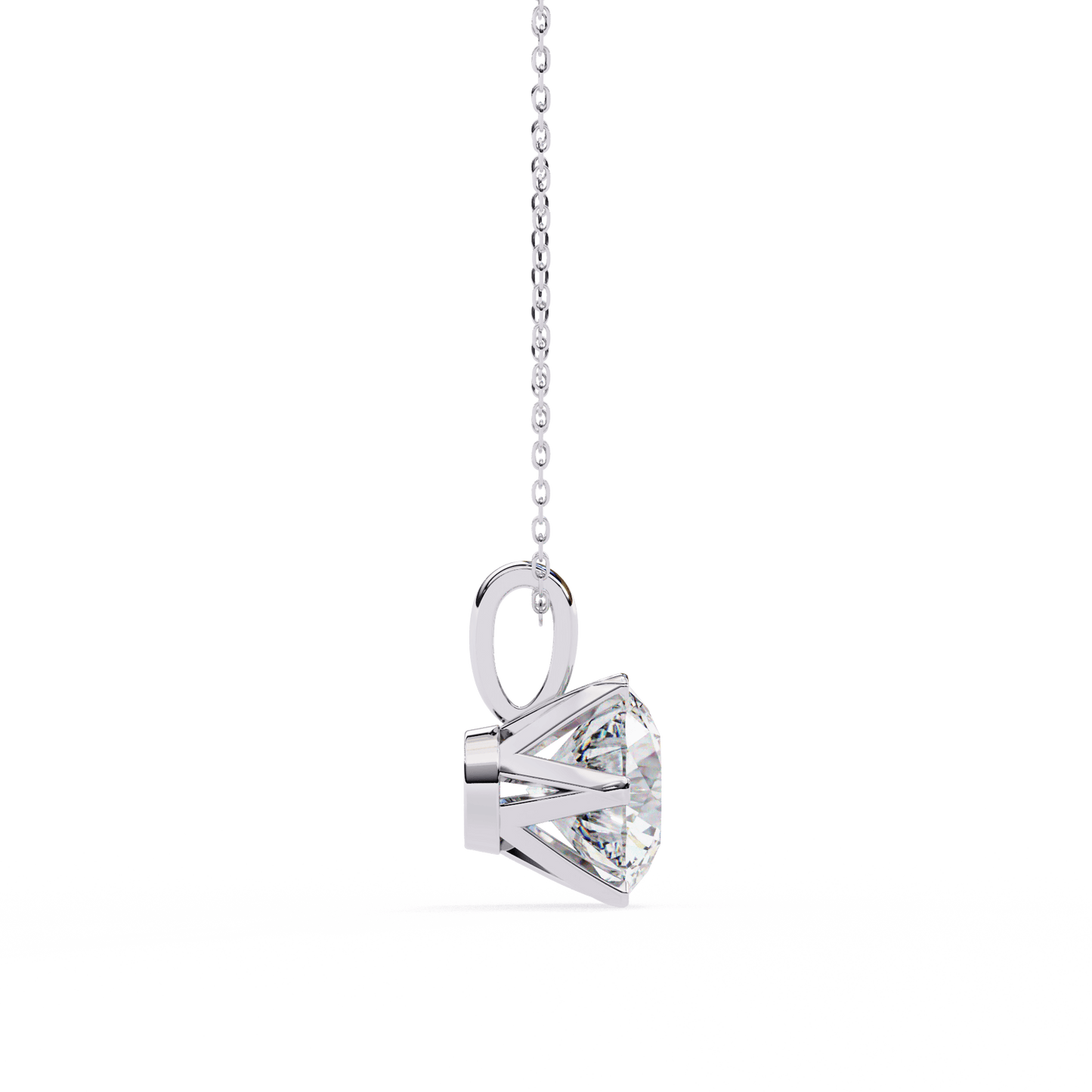 Connie – 6-Prong Round Diamond Solitaire Pendant
