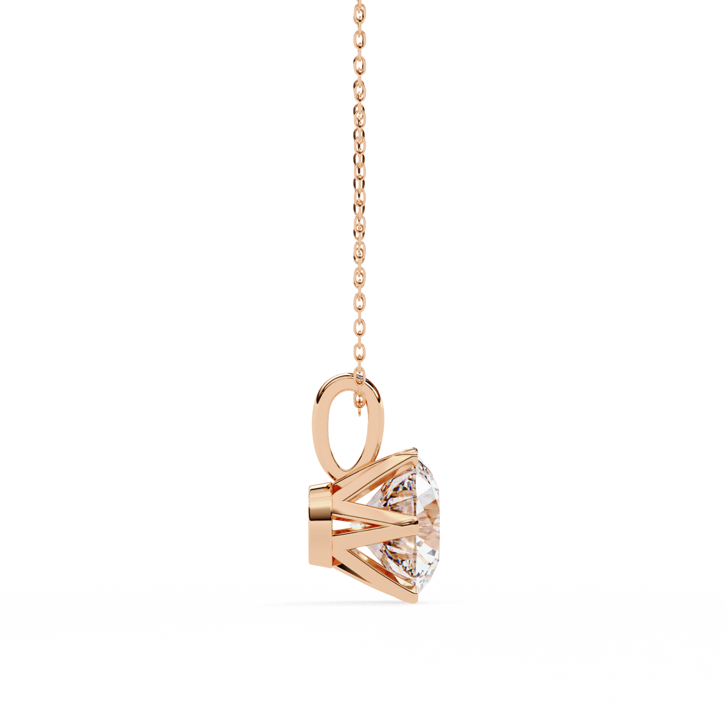 Connie – 6-Prong Round Diamond Solitaire Pendant