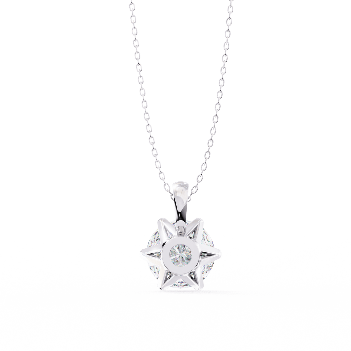 Connie – 6-Prong Round Diamond Solitaire Pendant