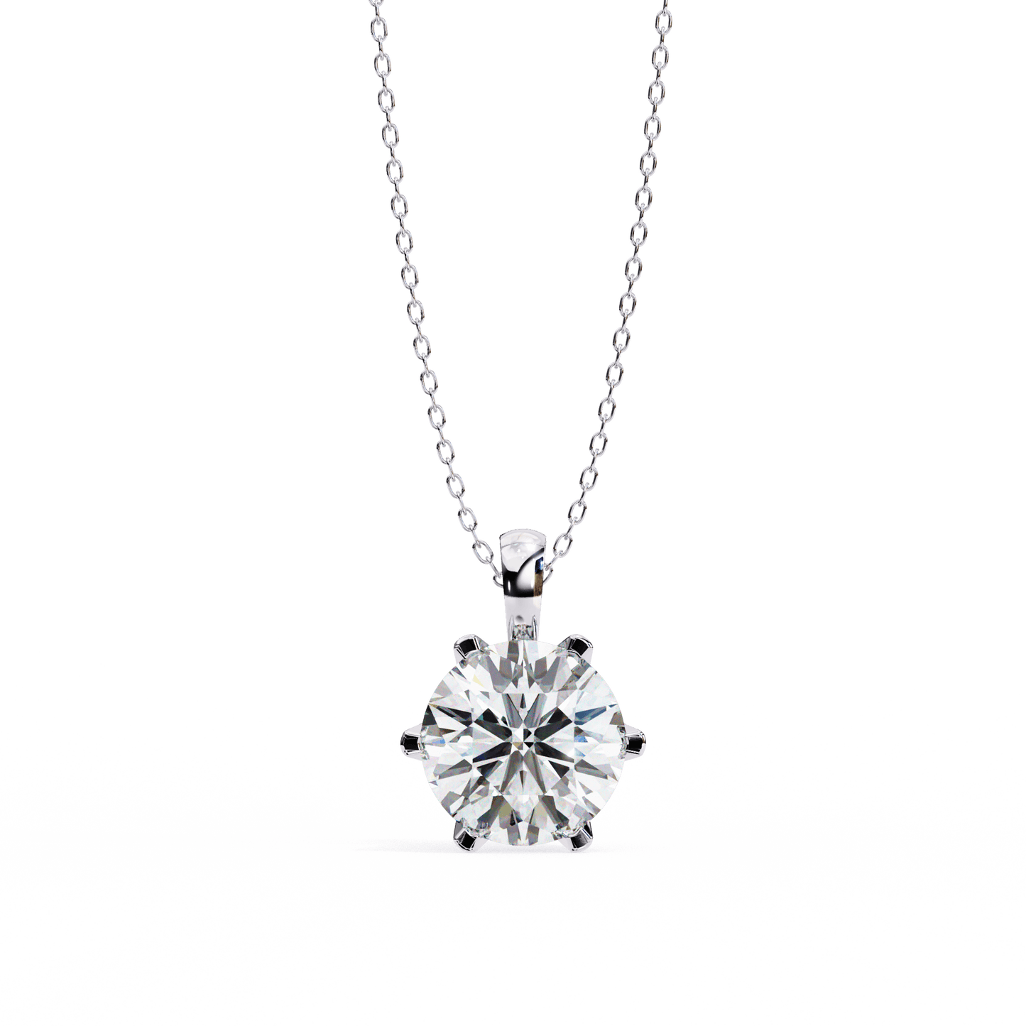 Connie – 6-Prong Round Diamond Solitaire Pendant