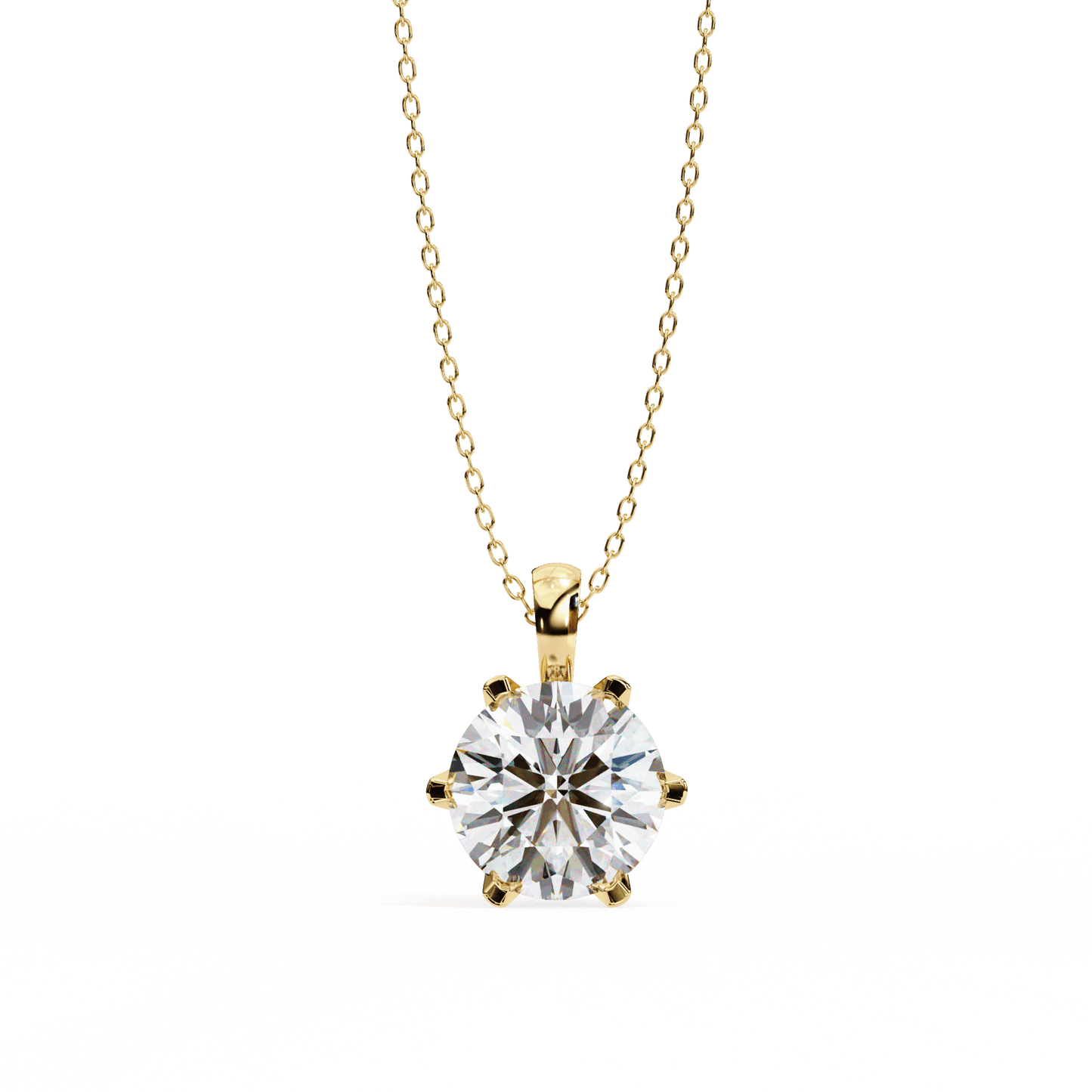 Connie – 6-Prong Round Diamond Solitaire Pendant