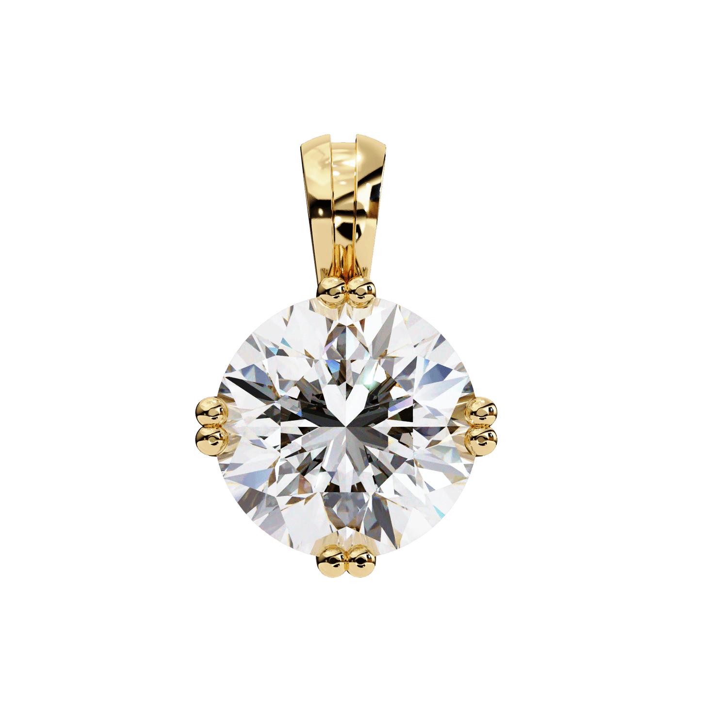 Donna – Round Solitaire Pendant in Compass Double Prong Setting