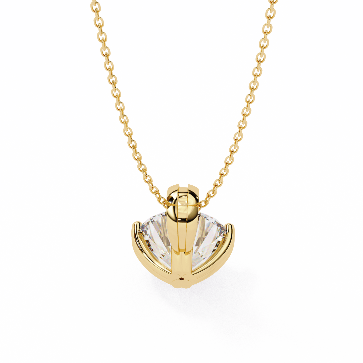 Donna – Round Solitaire Pendant in Compass Double Prong Setting