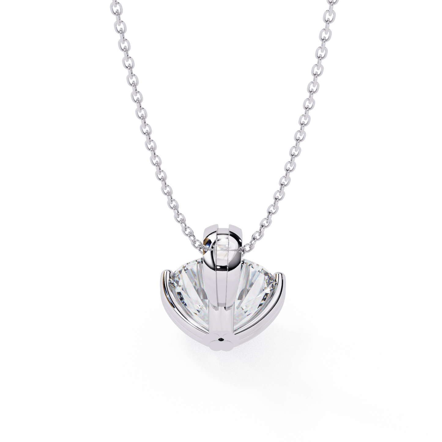 Donna – Round Solitaire Pendant in Compass Double Prong Setting