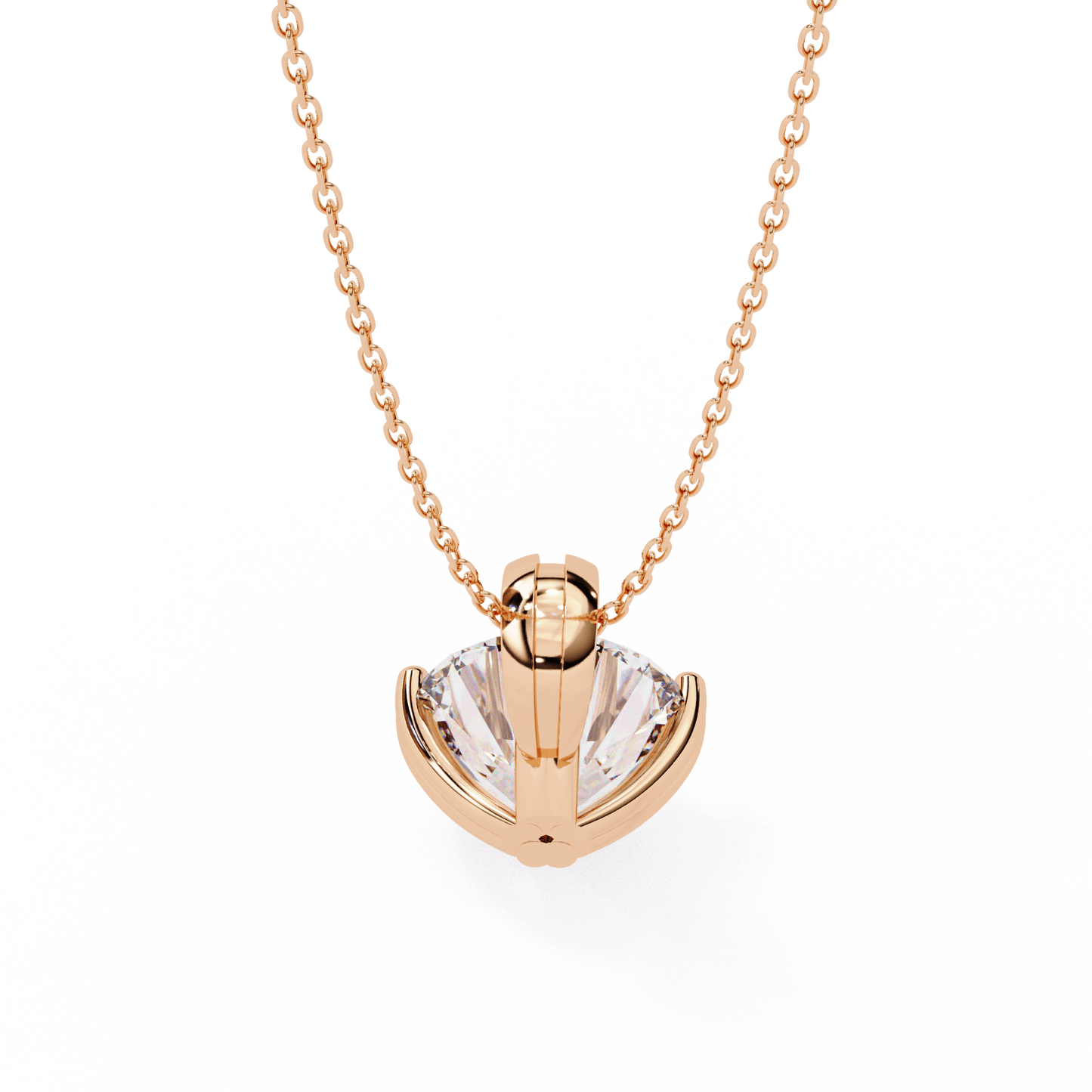 Donna – Round Solitaire Pendant in Compass Double Prong Setting