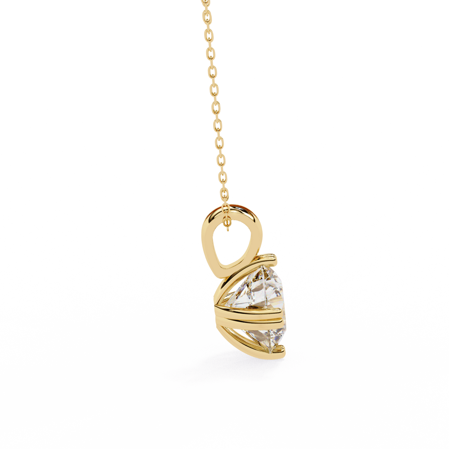 Donna – Round Solitaire Pendant in Compass Double Prong Setting
