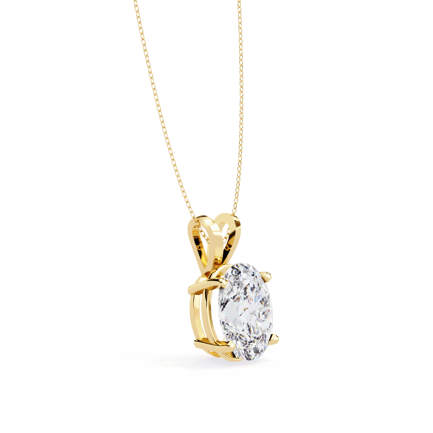 Erica – Oval-Cut Solitaire Diamond Pendant