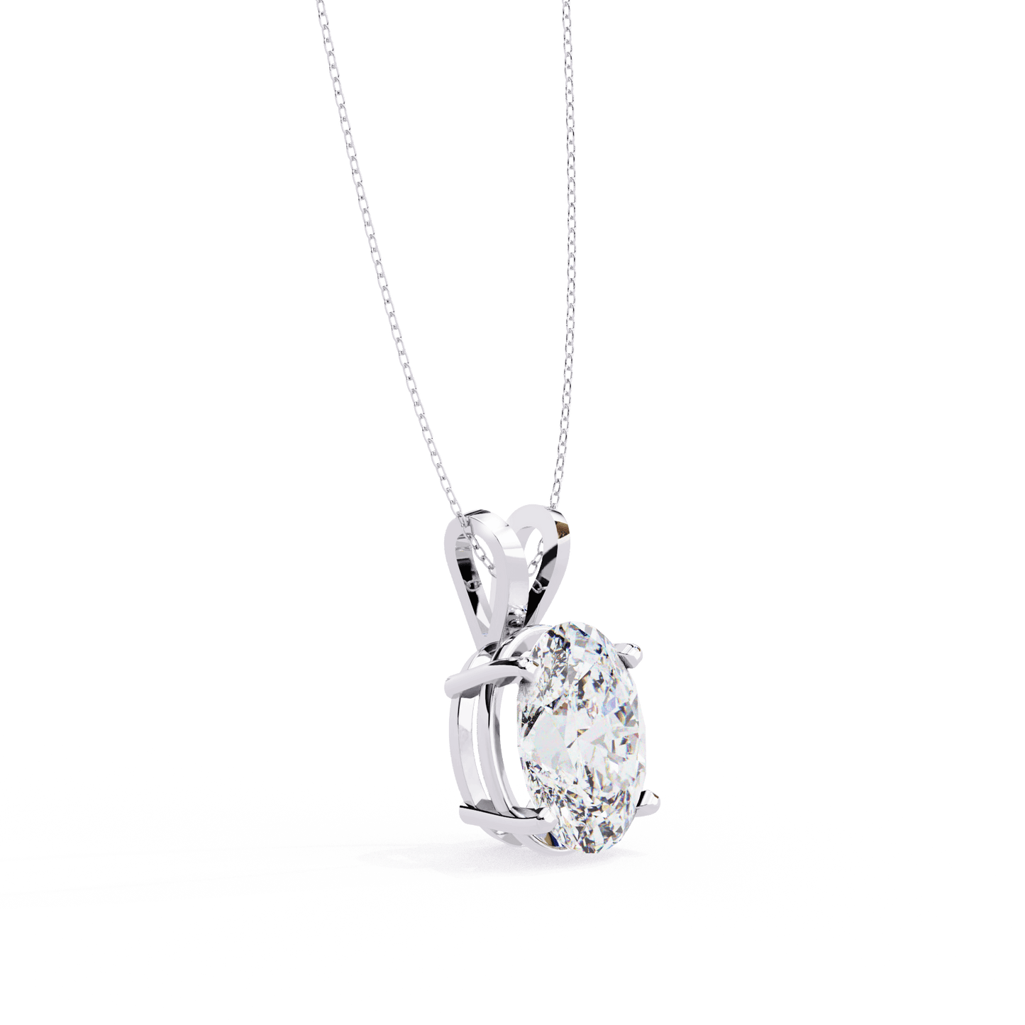Erica – Oval-Cut Solitaire Diamond Pendant