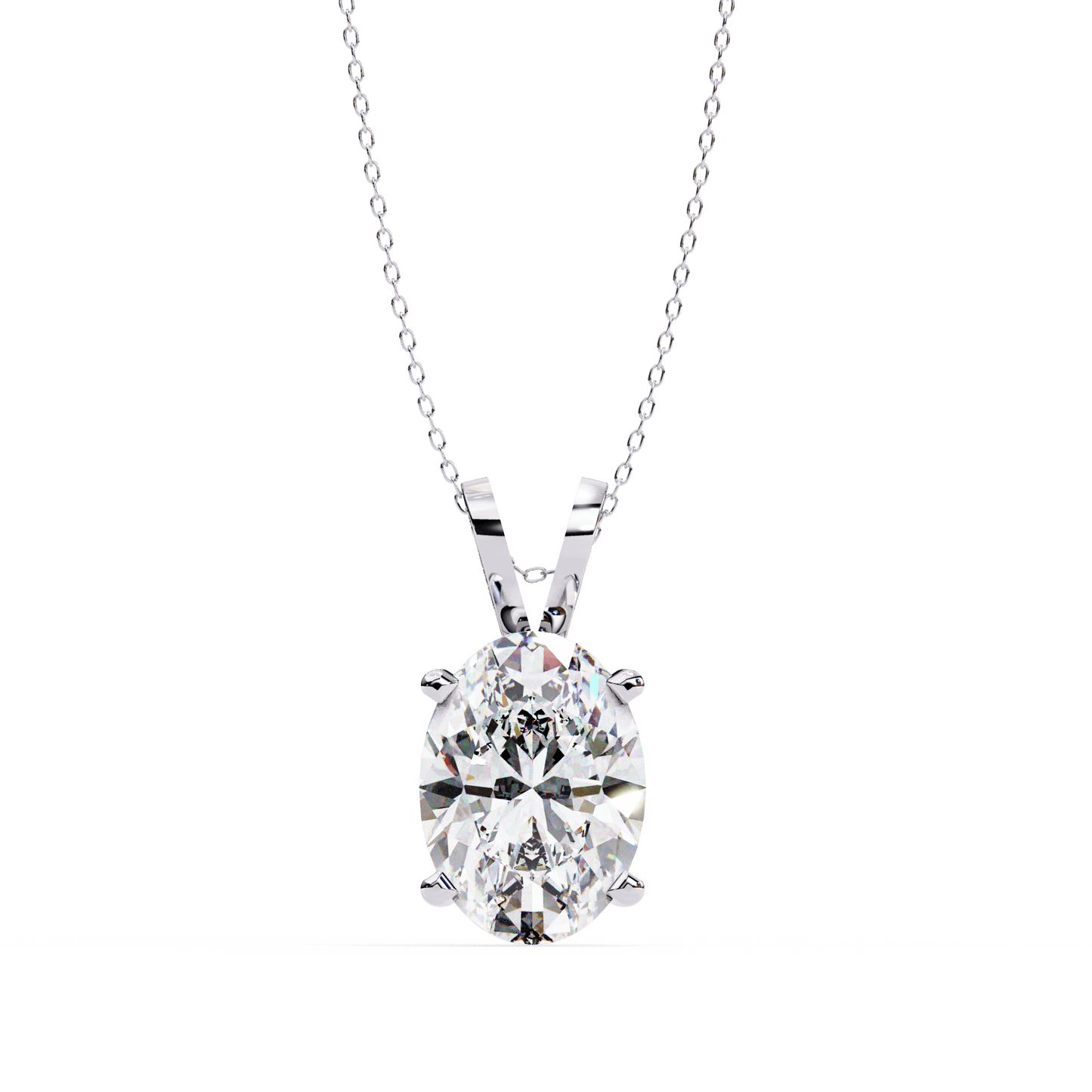 Erica – Oval-Cut Solitaire Diamond Pendant