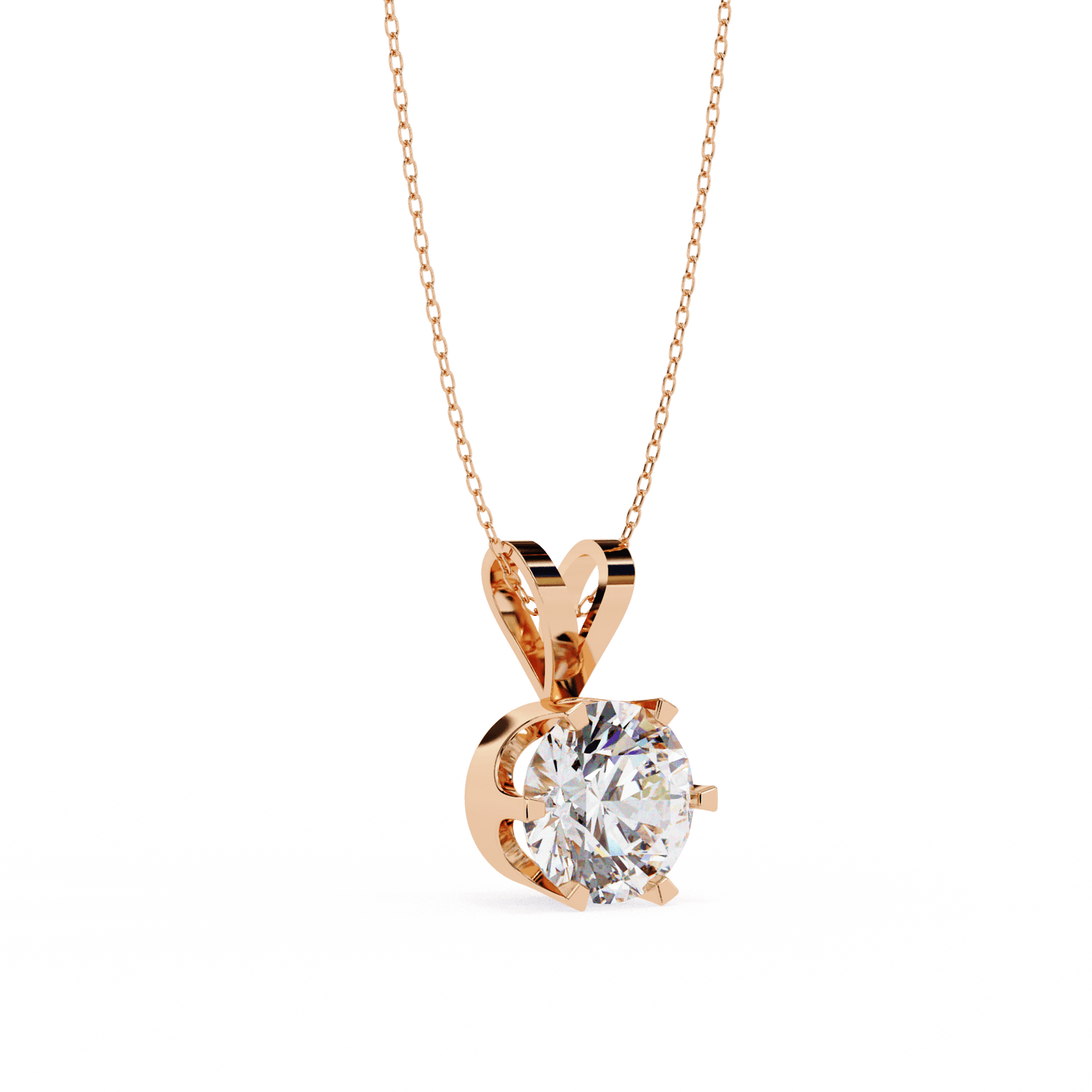 Gina - Round-cut Solitaire Pendant in a Classic 6-Prong Setting