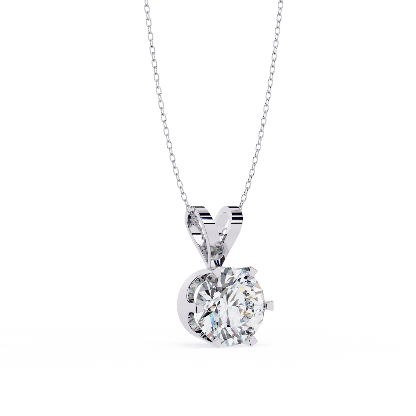 Gina - Round-cut Solitaire Pendant in a Classic 6-Prong Setting