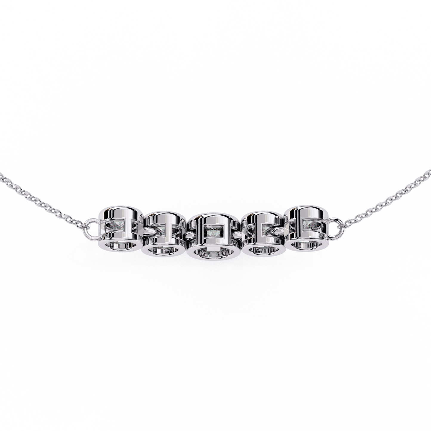 Heather – Graduated Bezel-Set Diamond Bar Necklace