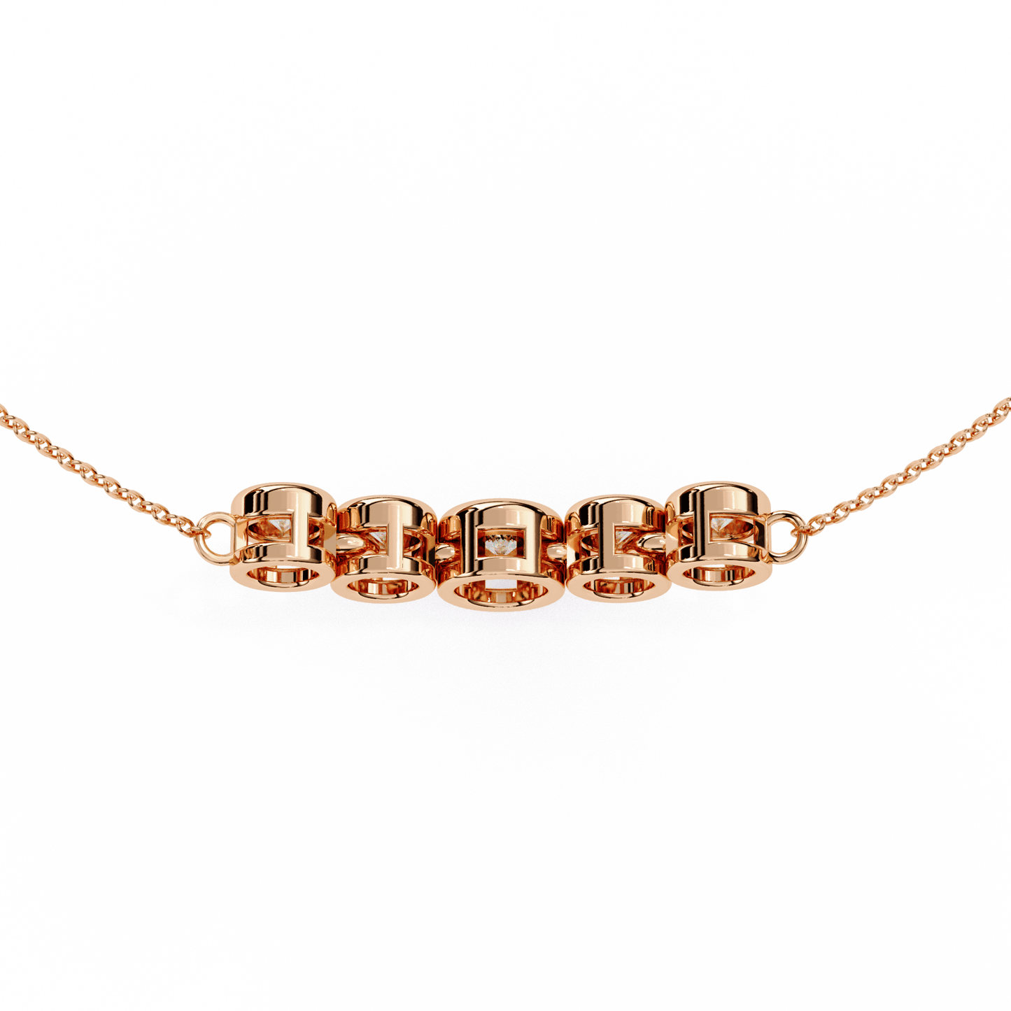 Heather – Graduated Bezel-Set Diamond Bar Necklace