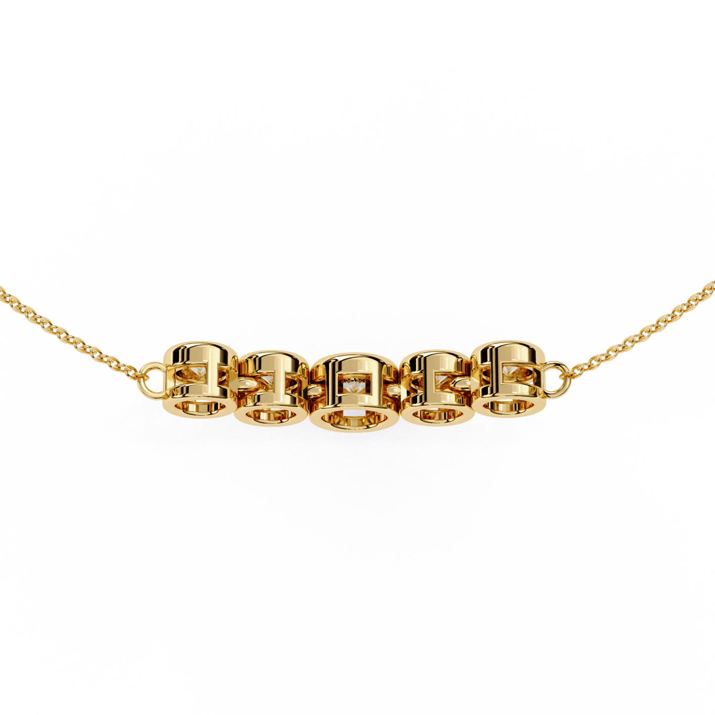 Heather – Graduated Bezel-Set Diamond Bar Necklace