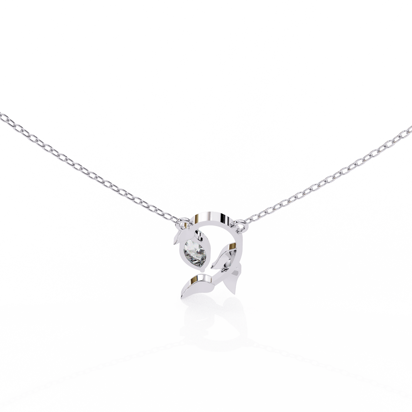 Elowen – Marquise Diamond Sculpted Leaf Pendant