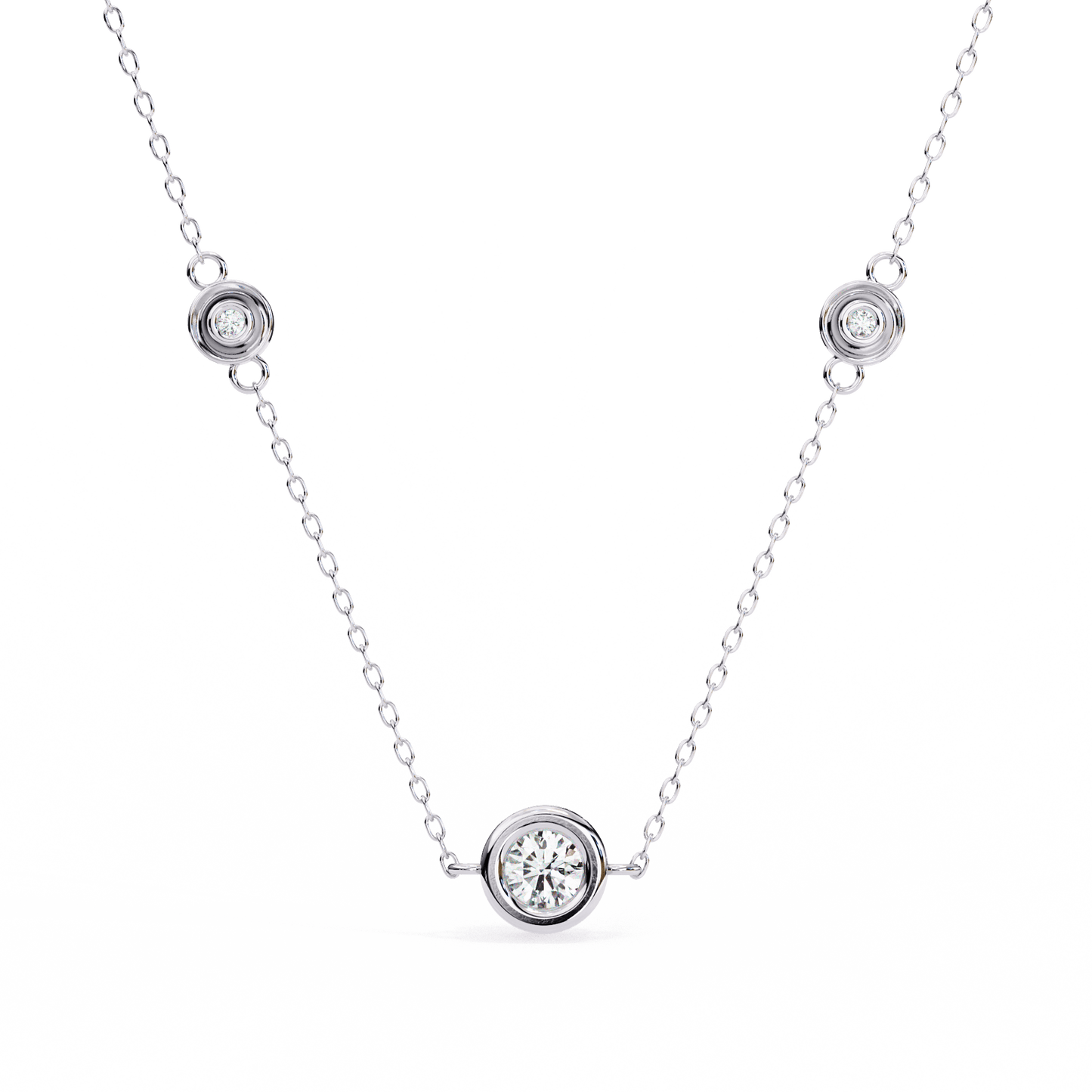 Joy – Triple Bezel-Set Diamond Accent Pendant