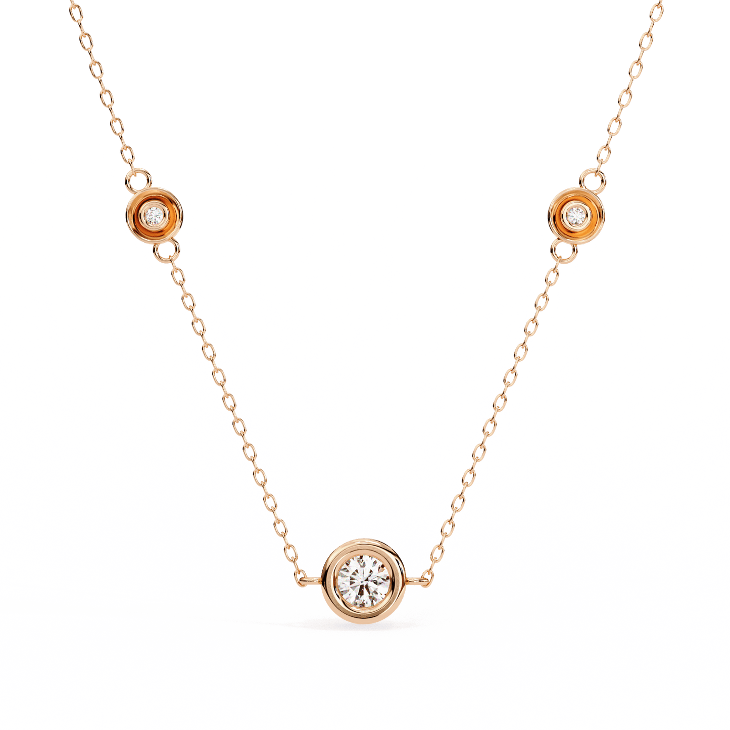 Joy – Triple Bezel-Set Diamond Accent Pendant