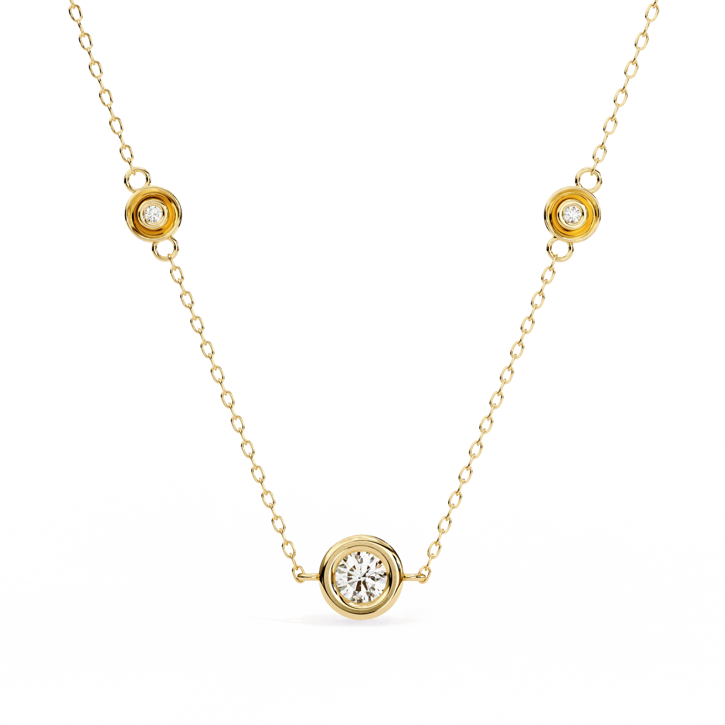 Joy – Triple Bezel-Set Diamond Accent Pendant